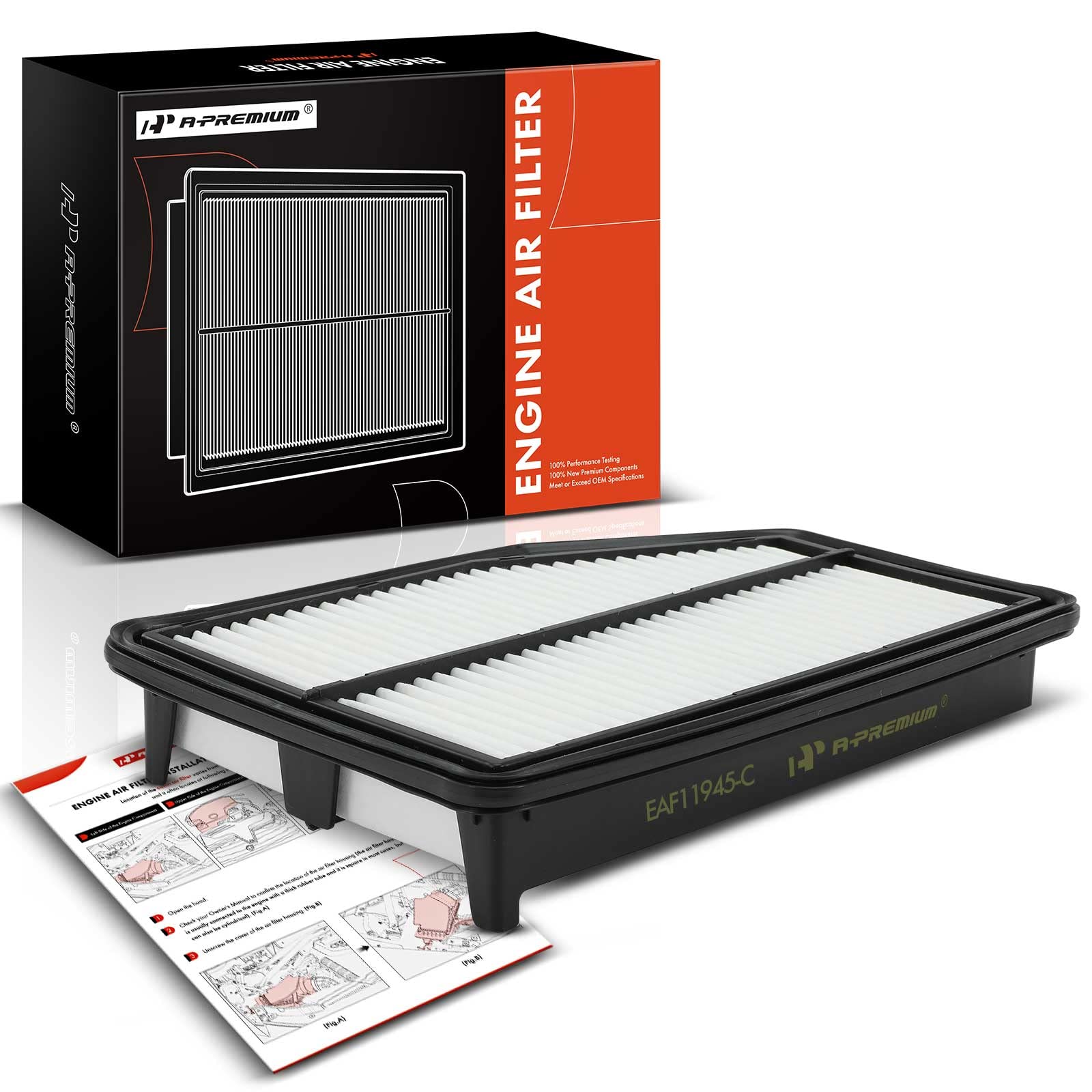 A-Premium Engine Air Filter Compatible With Honda Cr-V Crv 2015 2016, L4 2.4L, Replace# 172205Laa00