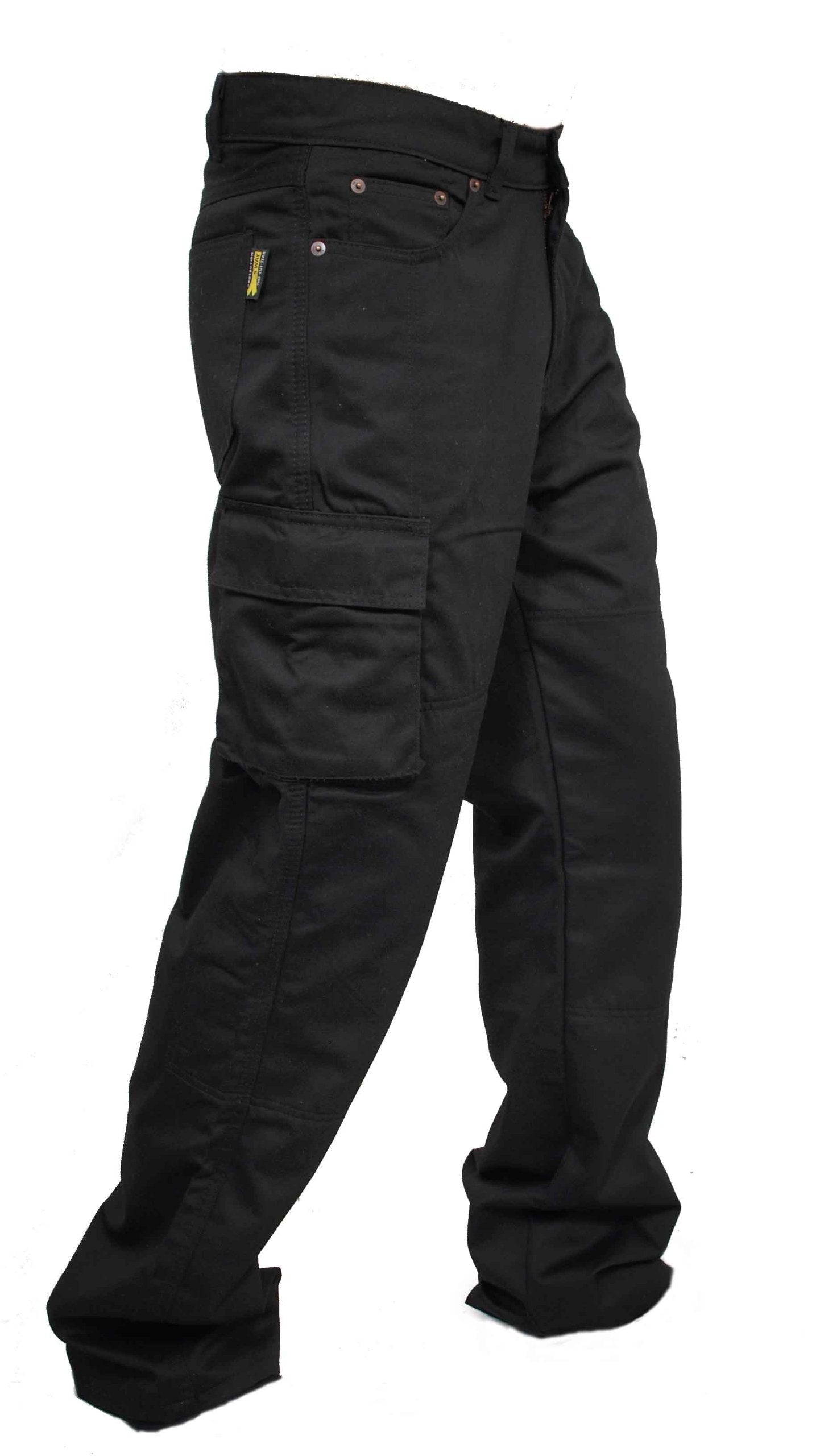 Newfacelook Men'S Motorcycle Cargo Jeans Pants Reinforced With Aramid Fiber, Black, W38 L30