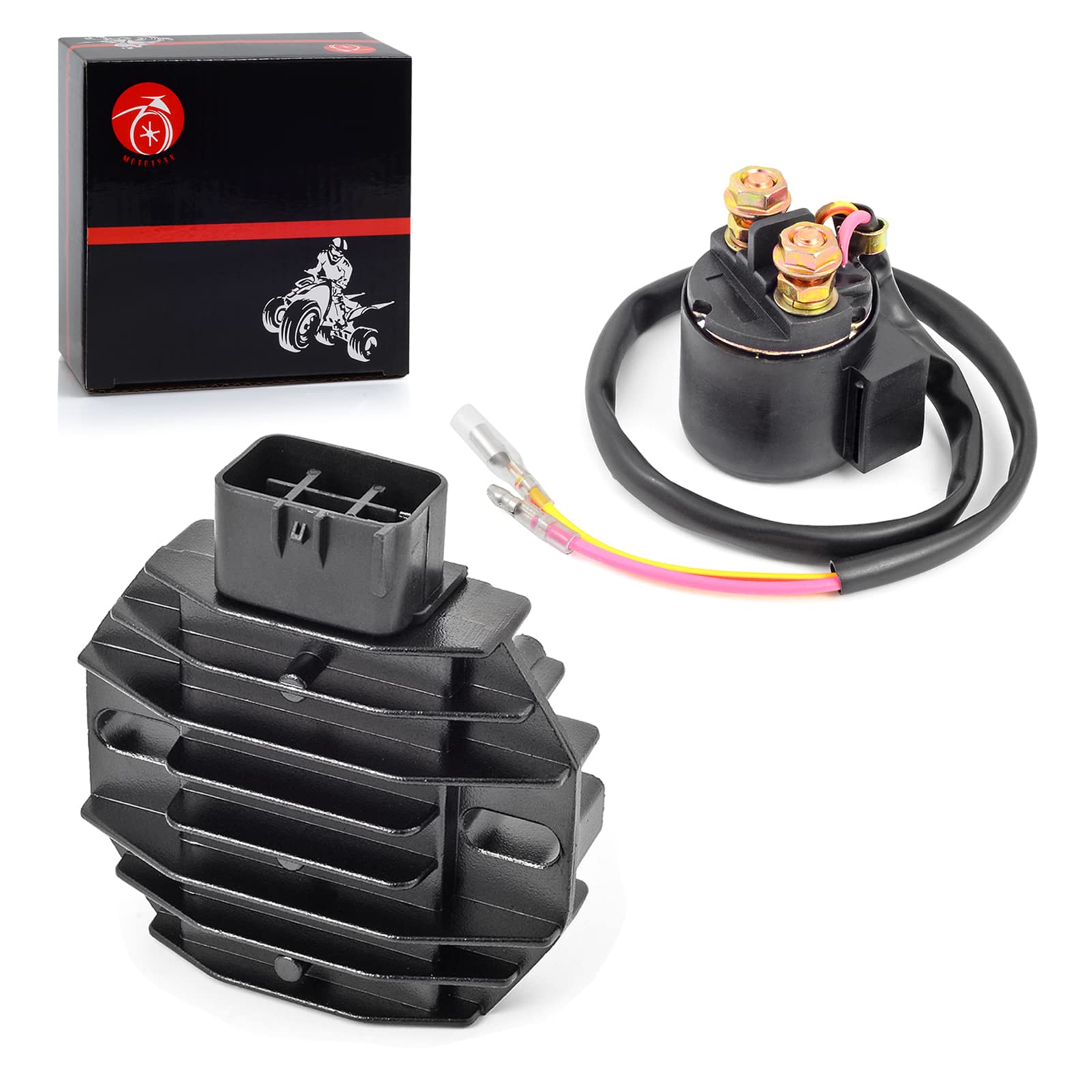 Voltage Regulator Rectifier & Starter Relay Solenoid Compatible With Honda Recon 250 Trx250 Te/Tm 1997-2004 Trx250Ex Trx250X 2001-2019
