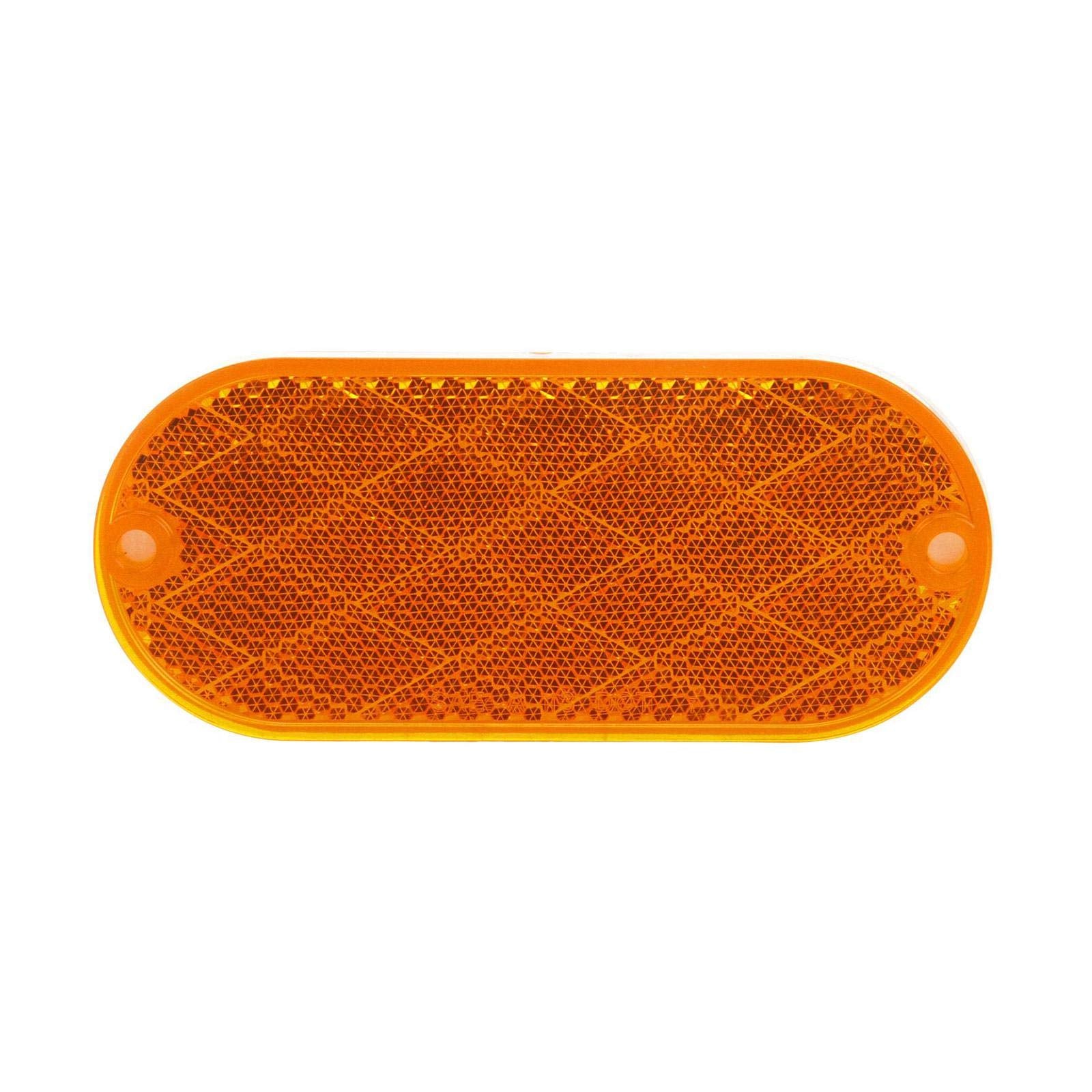 Truck-Lite 98001Y Yellow Reflector (Oval, Yellow, Reflector, 2 Screw Or Adhesive Mount)