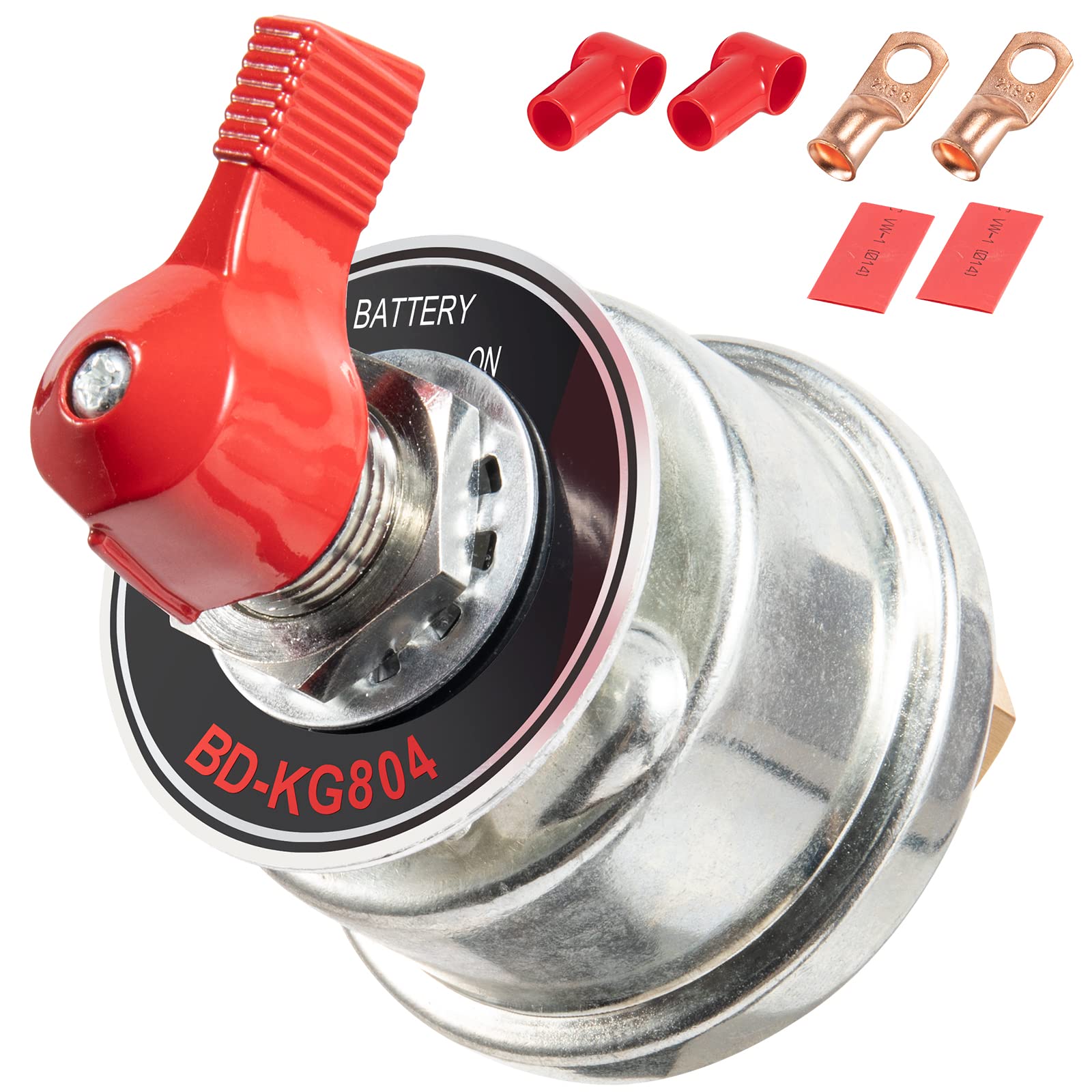 Kacola High Current Battery Disconnect Switch 300A, 12-24V Master Battery Power Cut Isolator Kill Switch With Face Plate For Car, Vehicle, Rv And Marine Boat, Prevent Battery Drain