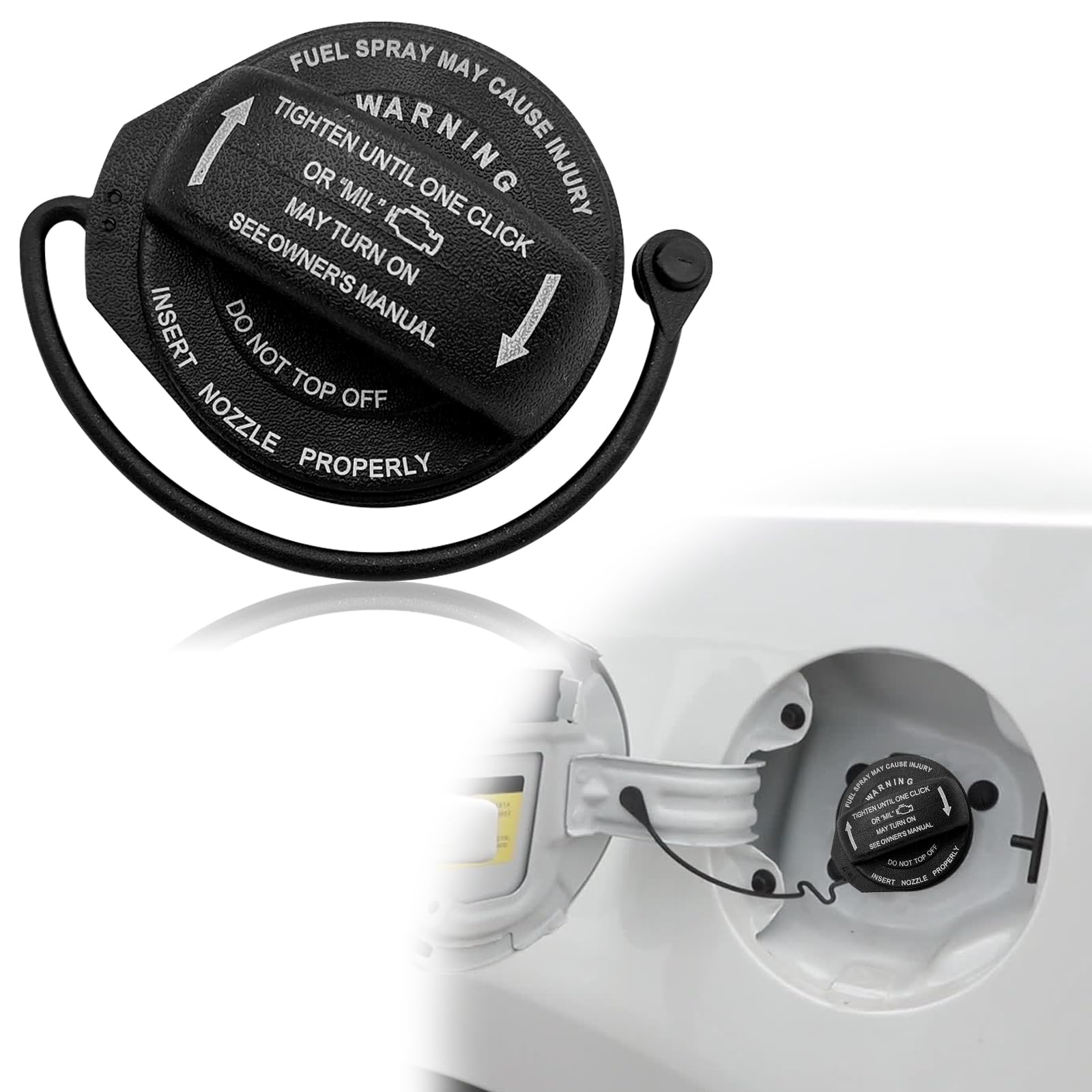 stymart Black Gas Cap Fuel Cap 5C0201550T for VW Jetta Golf GTI Tiguan Audi A4 A5 Q5 RS5 2011-2020,