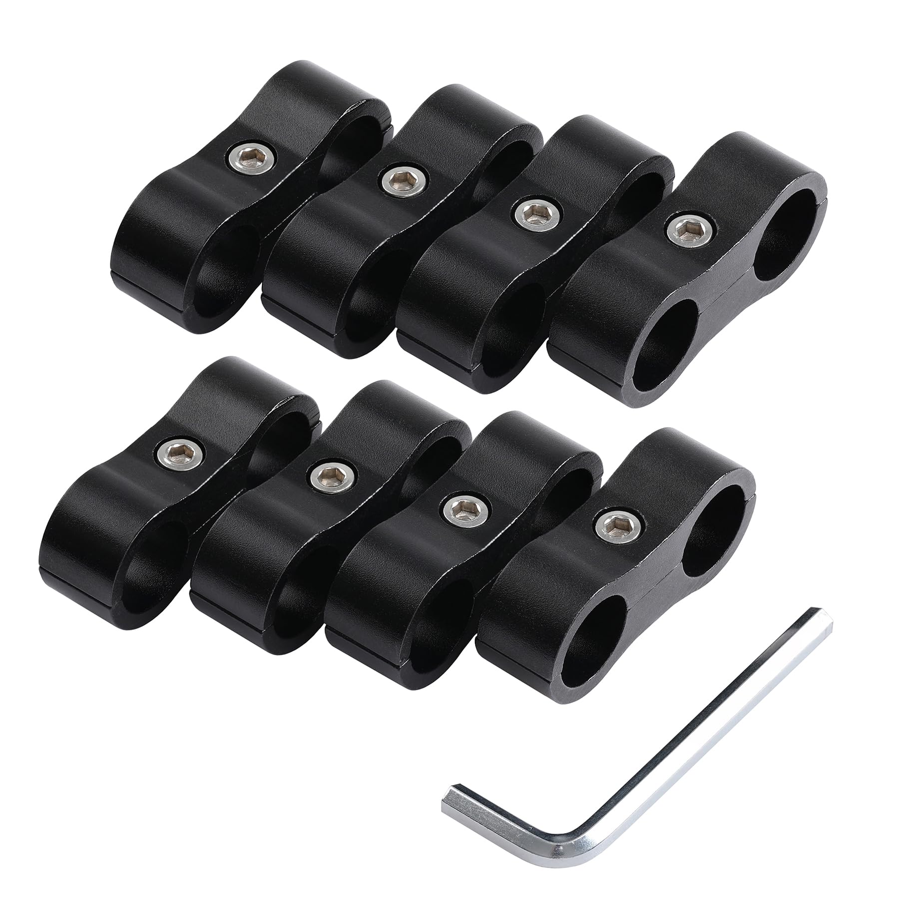 Ucreative 8Pcs 6An Cpe Fuel Hose Separator Clamp An6 Cpe Line Mounting Clamp Aluminum Black