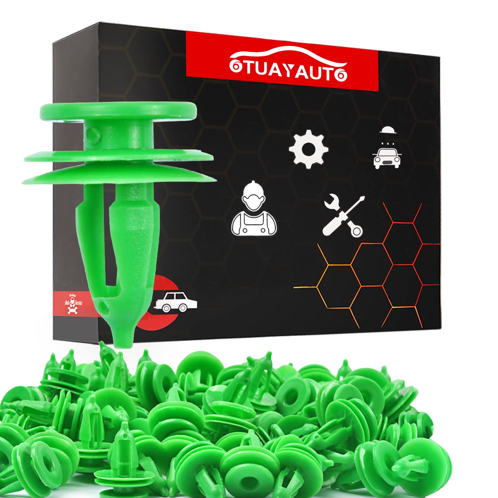 6503204 100Pcs Door Panel Clips, 8Mm Retainer Clip Trim Bumper Push Fasteners, Compatible With Jeep Grand Cherokee, Chrysler, Dodge, Plastic Rivet Clips