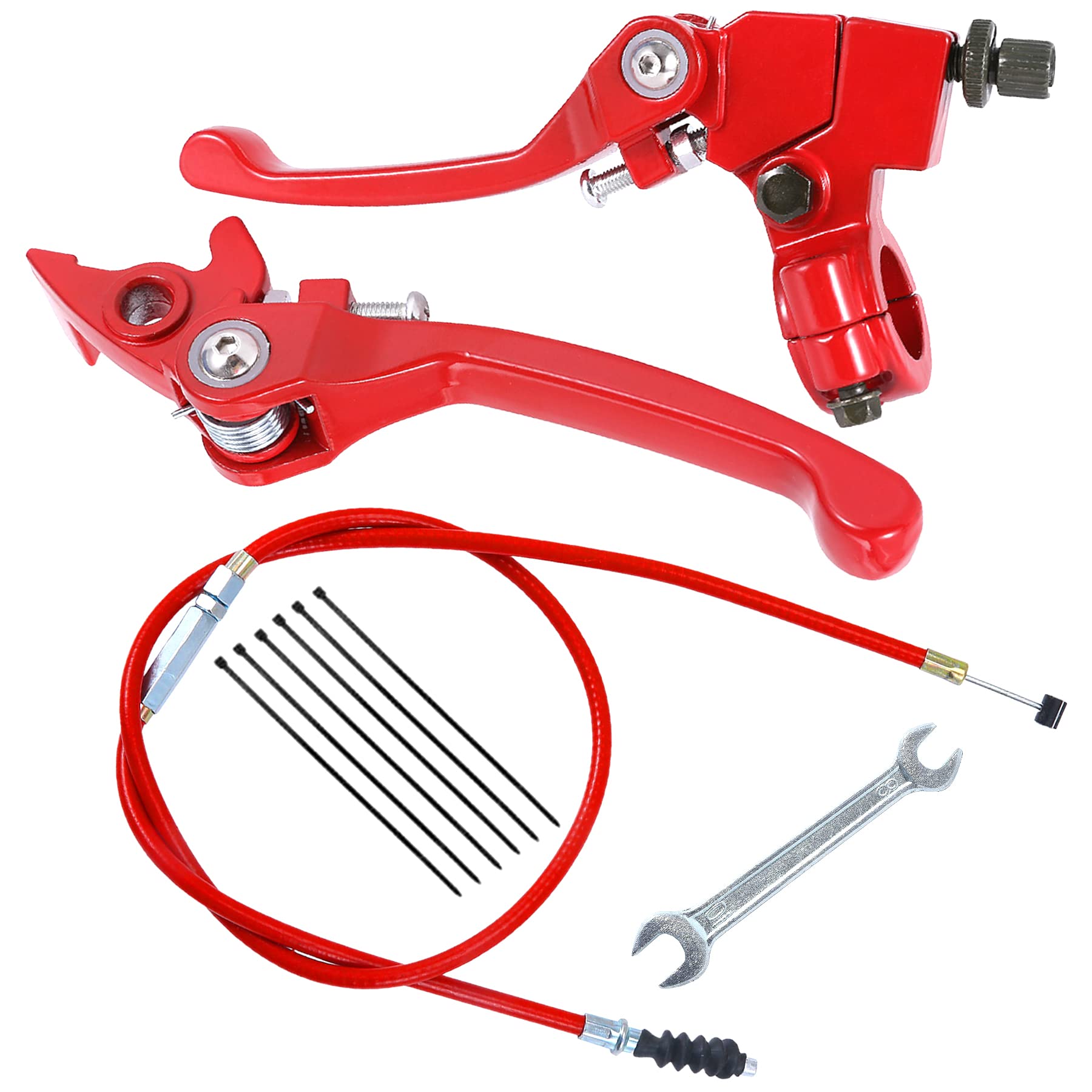 Stylemafia Folding Clutch Brake Lever With Clutch Cable Compatible With Apollo Rfz Taotao Ssr 110 125 Thumpstar 50Cc 150Cc 7/8 Handble Bar Xmotos Apollo 125 Pit Dirt Bike(Red)