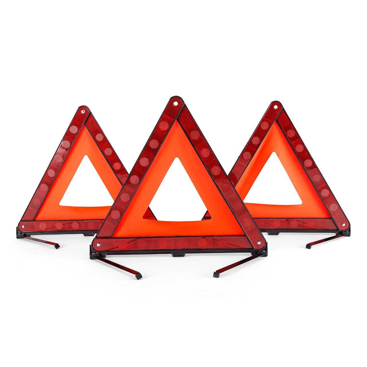 Dedc Warning Triangle, Foldable Safety Triangle, Triple Warning Kit, Warning Triangle Reflector, Roadside Hazard Sign, Triangle Symbol For Emergency With Storage Bag (3 Pack)