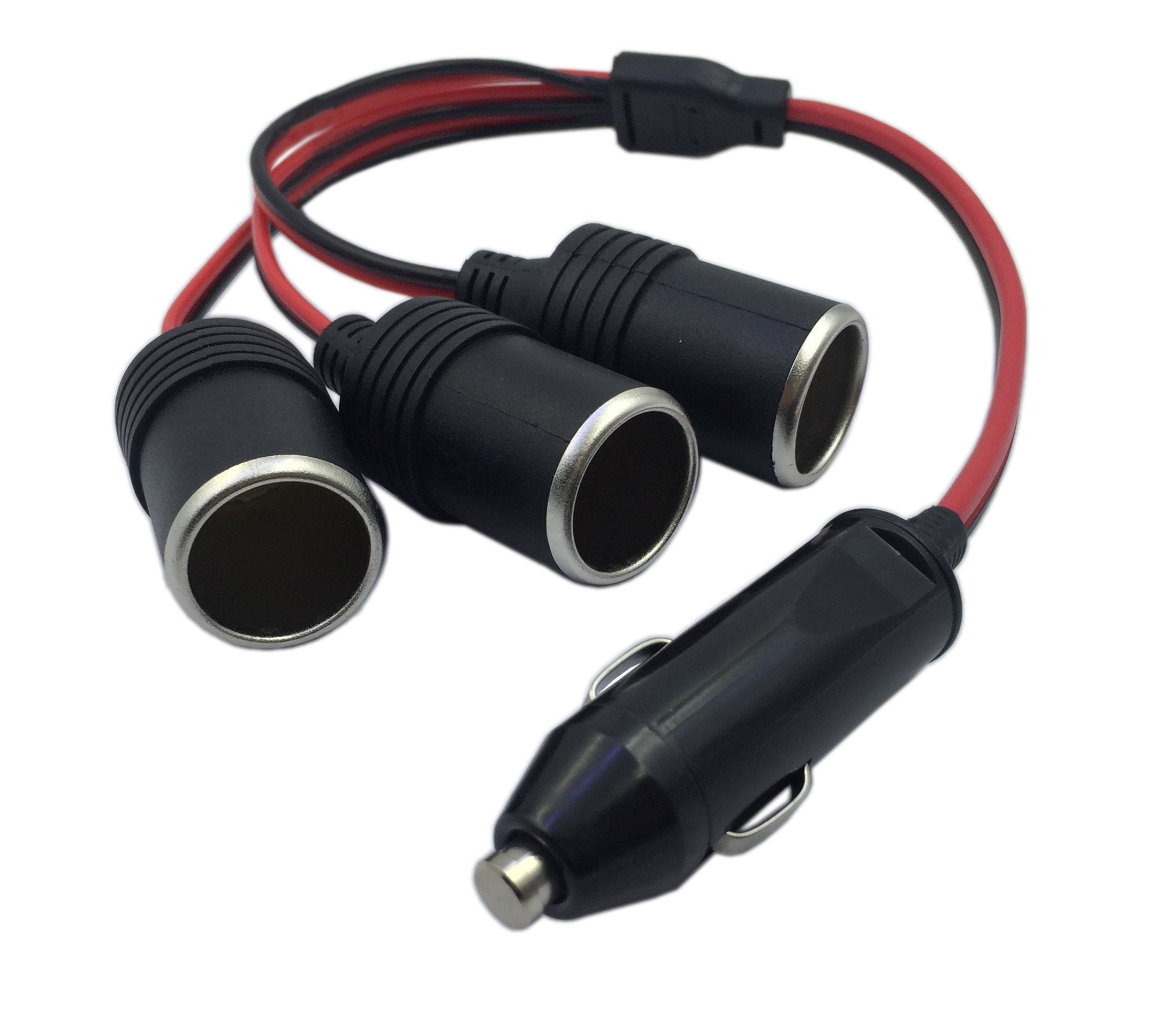 Cerrxian 1 To 3 Car Cigarette Lighter 12V 24V Power Charger Adapter 3 Way Socket Splitter Female Socket Plug Extension Cord Cable