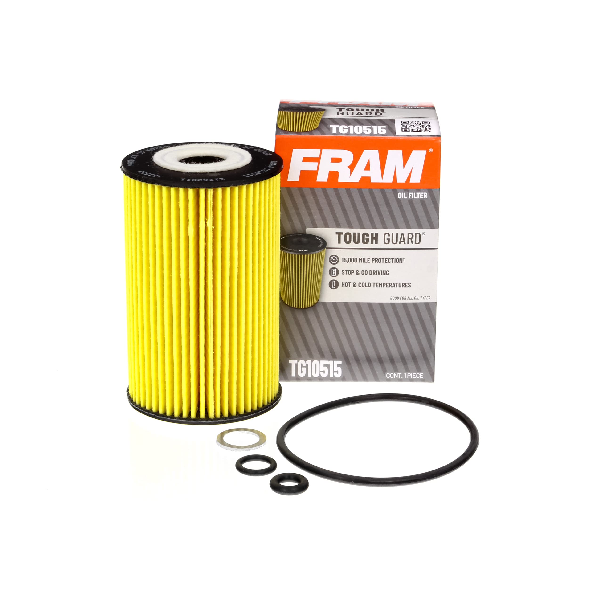 Fram Tough Guard Replacement Oil Filter Tg10515 With Suregrip, Designed For Interval Full-Flow Conventional And Synthetic Oil Changes Lasting Up To 15K Miles (Pack Of 1)