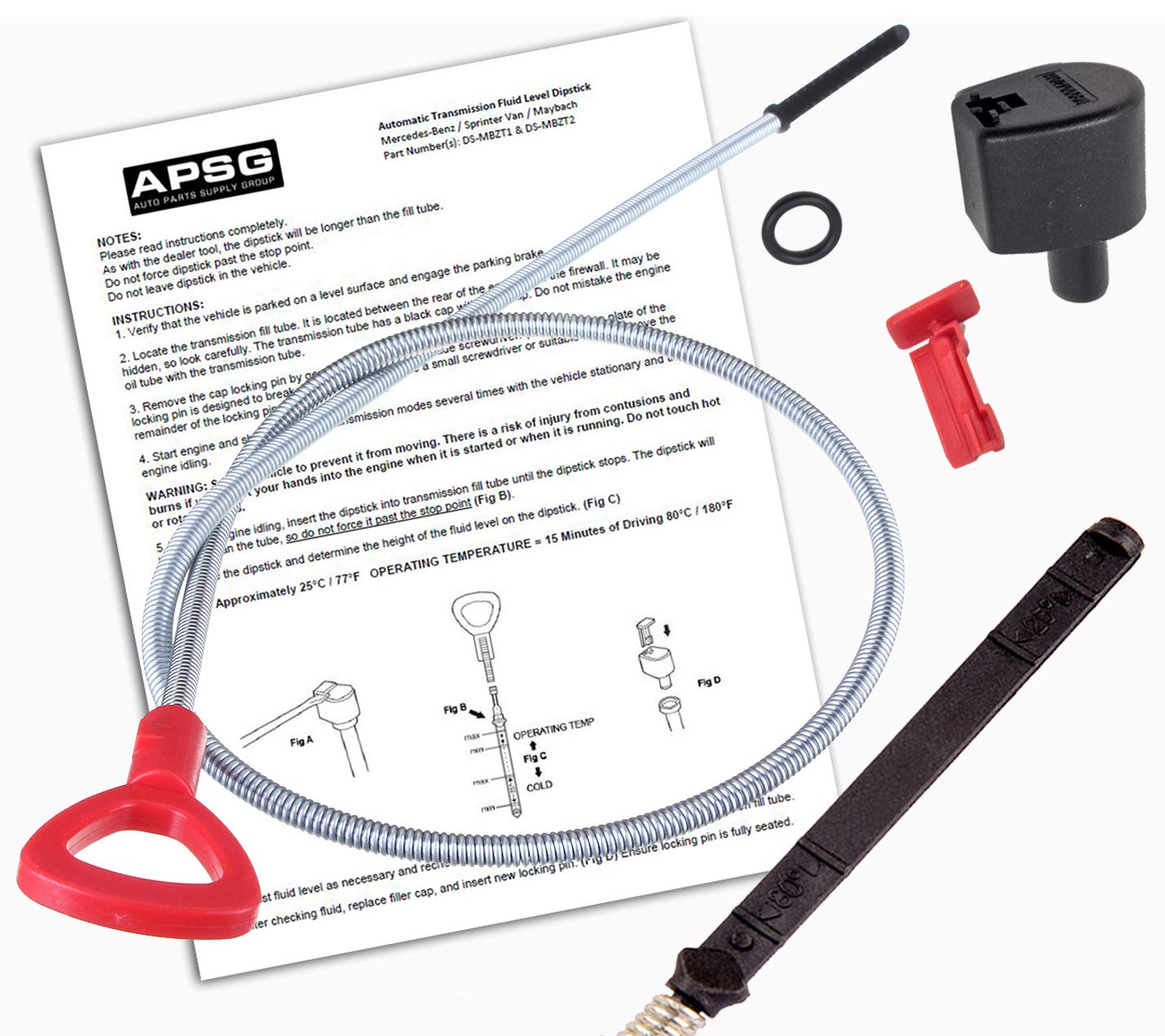 APSG Transmission Fluid Dipstick Tool for Mercedes Benz 722.6 - Includes Instructions, Free Cap & Pin, Replaces OEM 140589152100/917-321