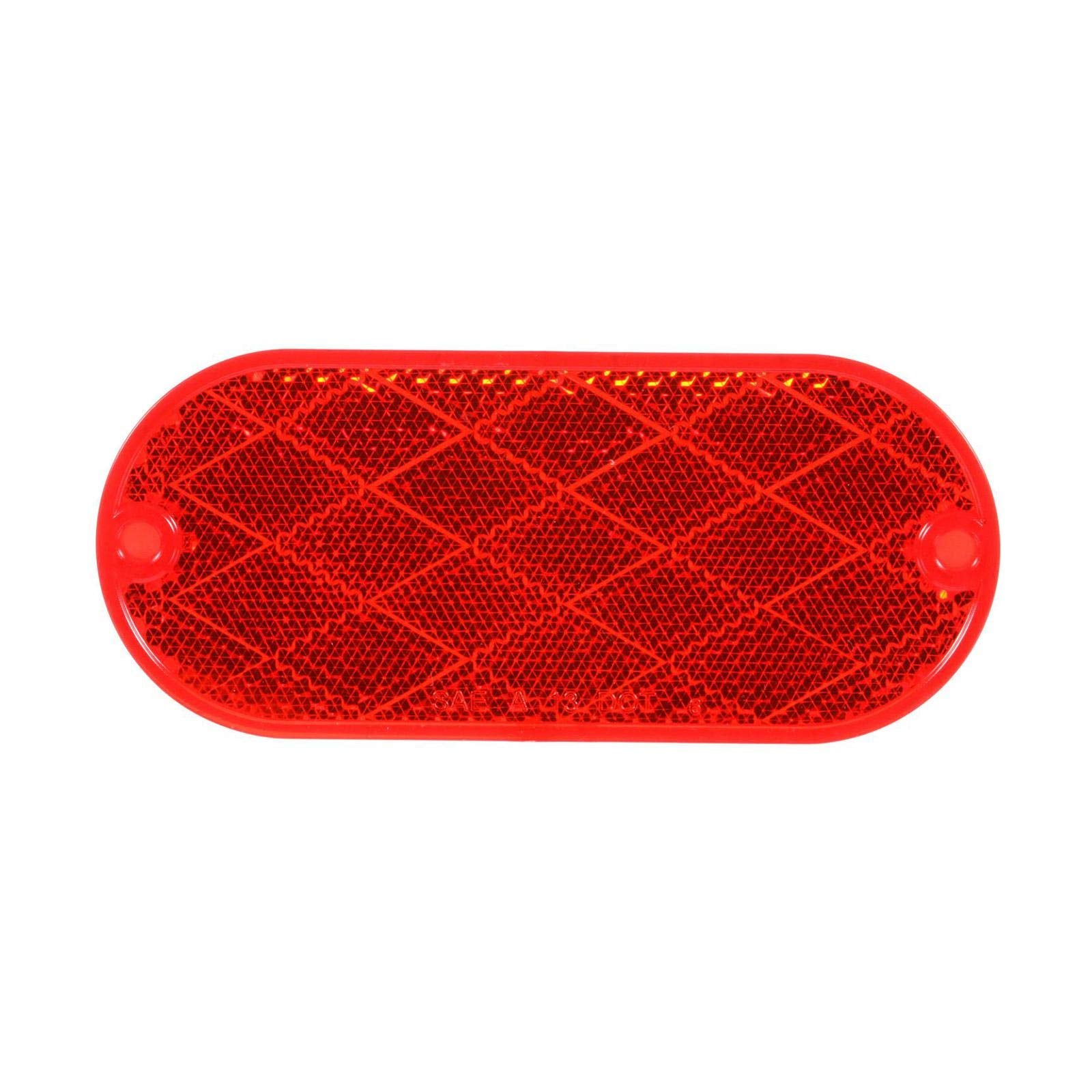 Truck-Lite 54 Reflector (Signal-Stat, Oval, Red, 2 Screw Or Adhesive Mount)