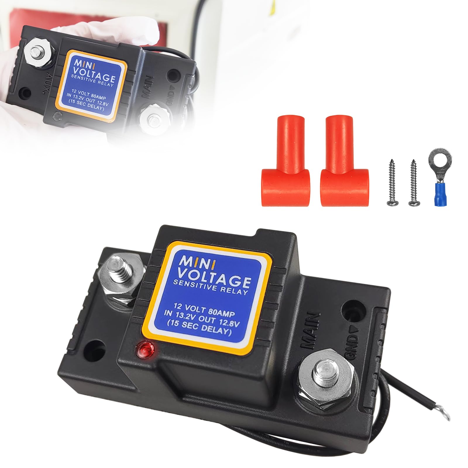 Dual Battery Isolator 12V 80Amp, Voltage Sensitive Relay Vsr,Compatible With Polaris, John Deere, All Brand Of Utv Atv Motorcycle Yamaha, Kawasaki Honda,Not Fit For Lithium Batteries