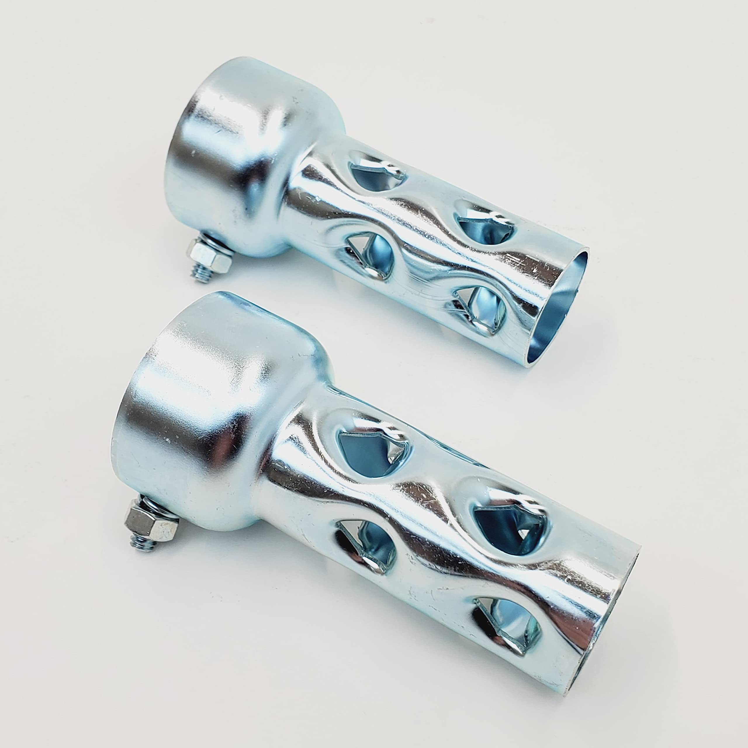 4” Short Exhaust Baffles For 2' Od Exhaust Pipes & Mufflers – Noise Reducer/Silencer - Sold As A Pair W/Mounting Nut & Bolt – Galvanized Steel – Motorcycle, Harley, Chopper, Bobber, Cafe Racer