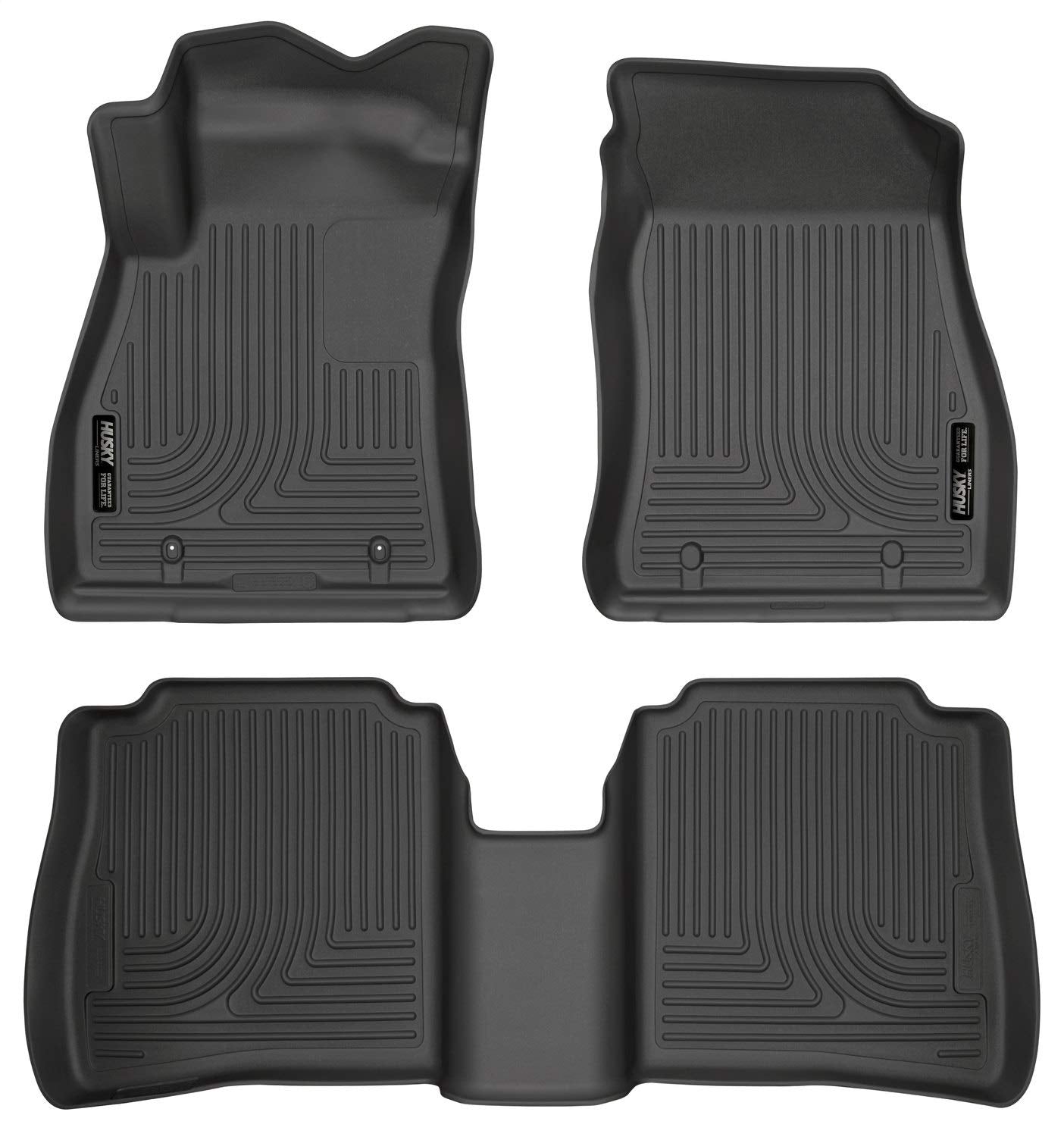 Husky Liners Weatherbeater Floor Mats | Fits 2014-2019 Nissan Sentra | Front & 2Nd Row, 3-Pc Black - 95631