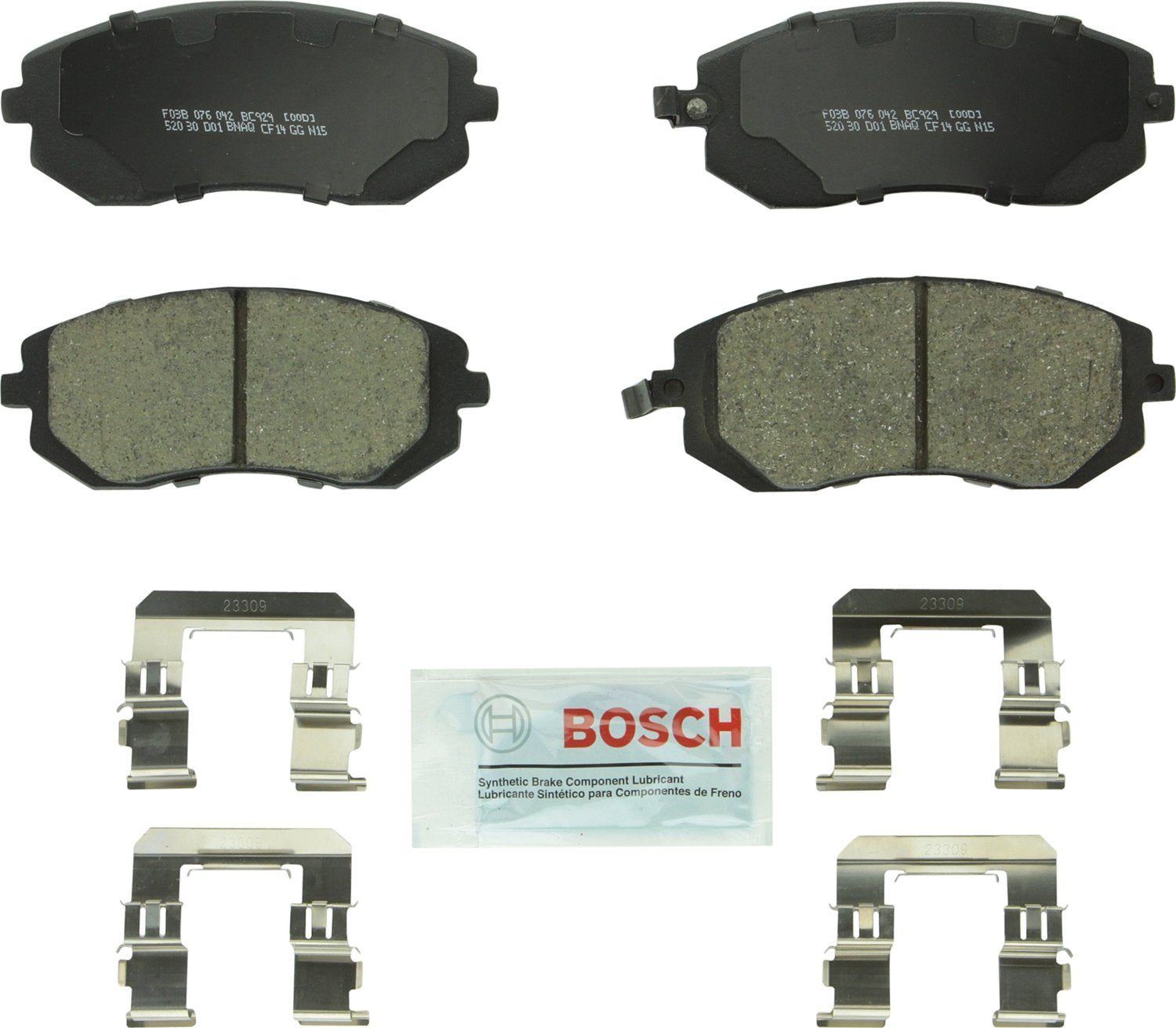 Bosch Bc929 Quietcast Premium Ceramic Disc Brake Pad Set - Compatible With Select Saab 9-2X; Subaru Baja, Forester, Impreza, Legacy, Outback, Wrx; Front