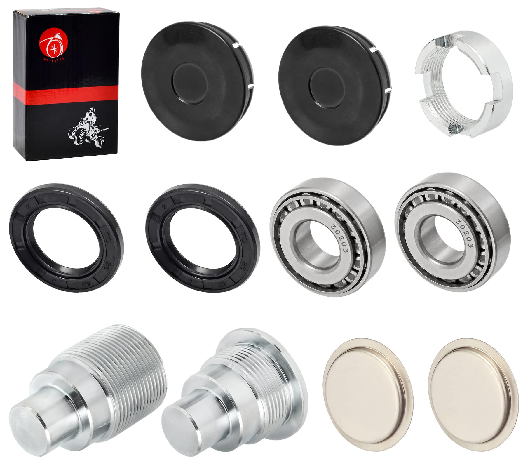 Swingarm Bearing Seal Bolt Lock Nut & Cap Rebuild Kit For Honda Recon 250 Trx250X Trx250Ex Trx 250Te/Tm Rancher 350 400 Fourtrax Foreman 300 400 450 Trx300 350 400 450 500 Trx300Fw