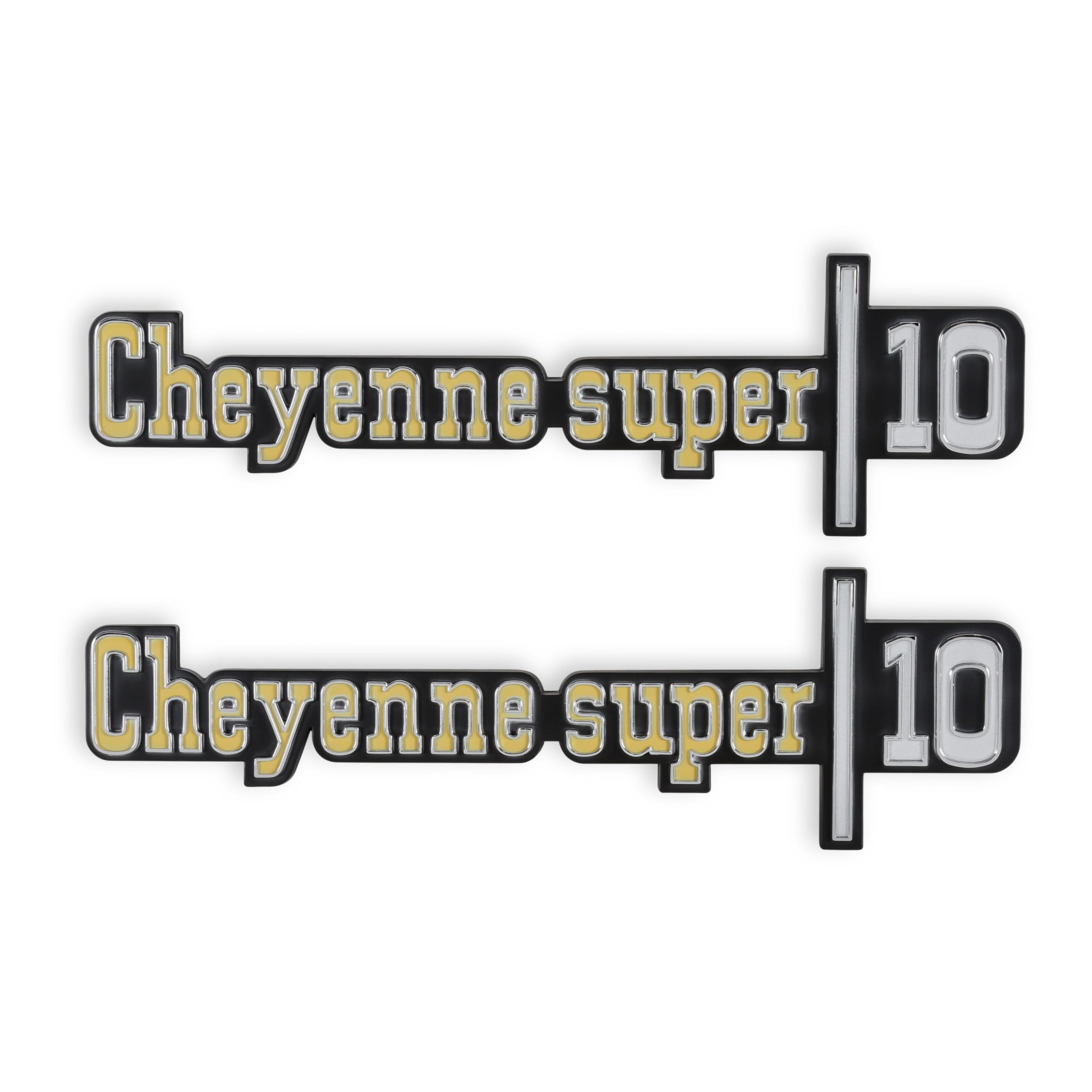 Holley Classic Trucks 04-541 C/K Fender Badge Pair - Cheyenne Super 10, Silver/Gold