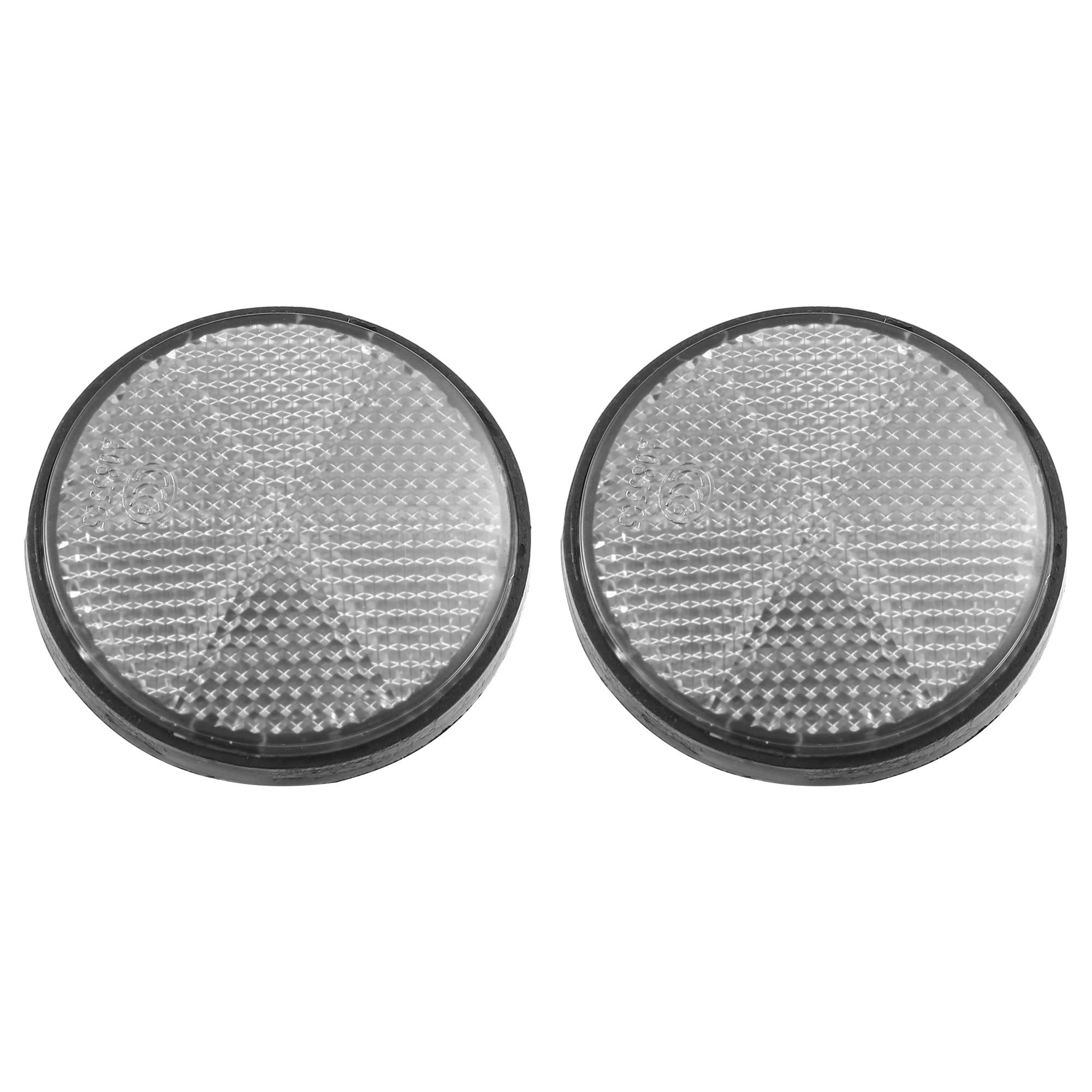 X Autohaux 2 Pcs 56Mm White Plastic Universal Round Reflective Warning Reflector With Adhesive Tape For Motorcycle Bike