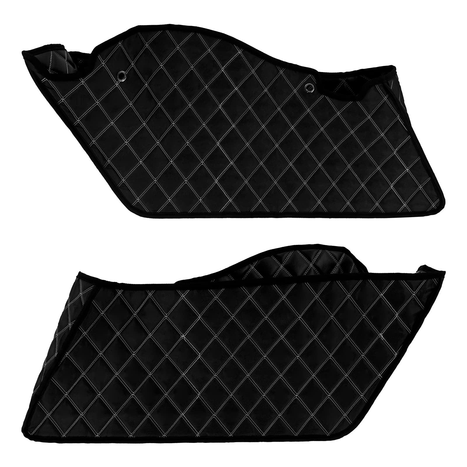 Hcmotorku Motorcycle Drop-In Saddlebag Liners Non-Stretched Non-Tapered Fits For Harley Facotry Saddlebag Bottoms Touring Road King Road Glide Street Glide Electra Glide 2014-2023 (White Thread)
