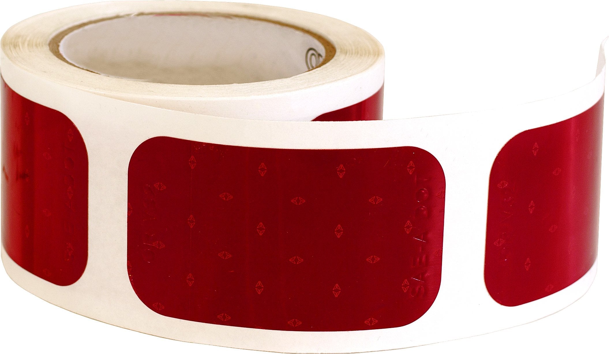 Buyers Products 5623520 Red Stick-On Dot Reflectors, Rectangular 3-1/2 Inch, 500 Stickers Per Roll, Dot Reflectors For Vehicles And Safety Equipment