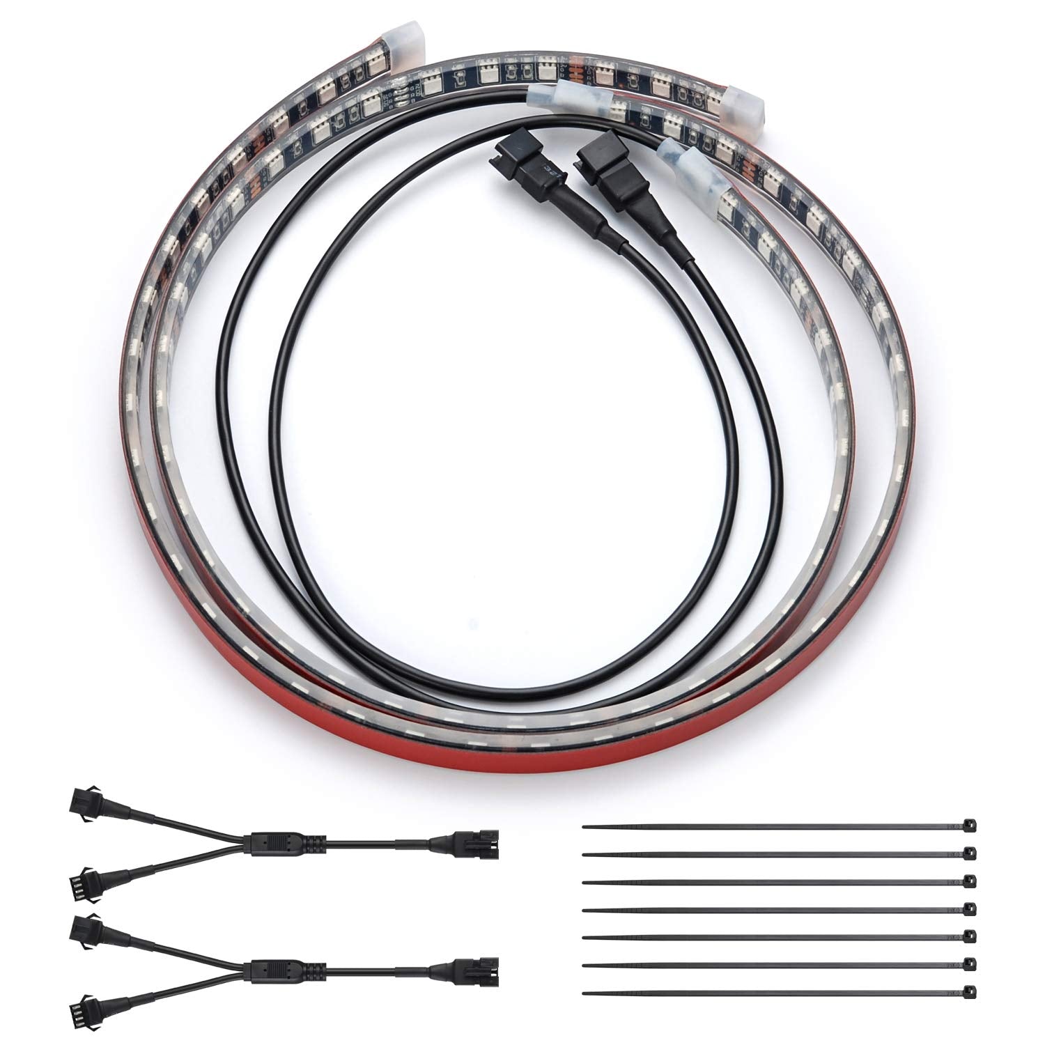 Ditrio 2Pcs 2-Feet Underglow Rgb Neon Led Light Strips Dc 12V For Motorcycles Trikes Trailers Golf Carts Atvs Utvs (Only For Inficolors Series)