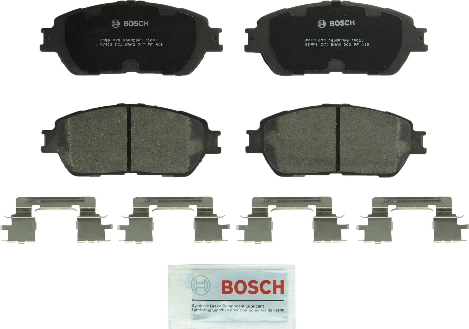 Bosch Bc906 Quietcast Premium Ceramic Disc Brake Pad Set - Compatible With Select Lexus Es300, Es330; Toyota Avalon, Camry, Sienna, Solara, Tacoma; Front