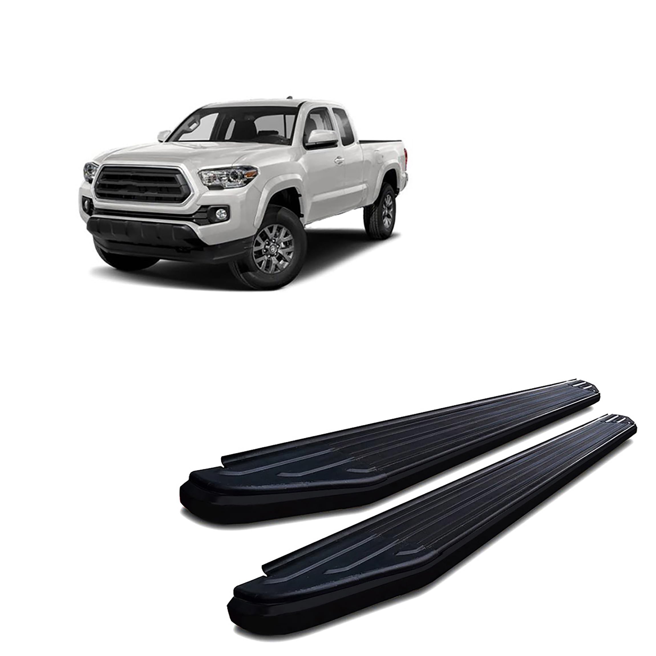 Black Horse Off Road Peerless Running Boards Black Compatible With 2005-2023 Toyota Tacoma-Pr-T585Bk