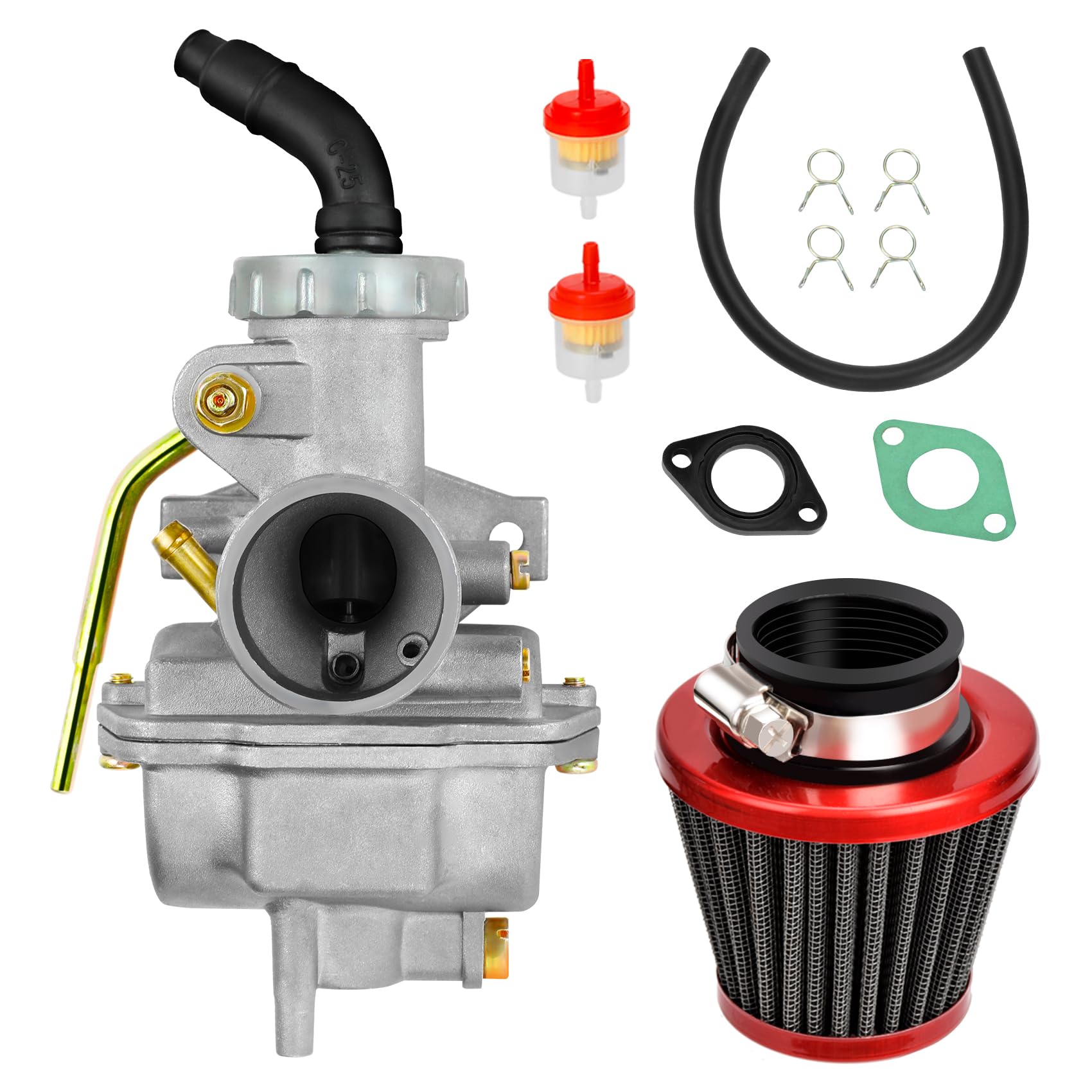 Hiaors Pz20 Carburetor Kit For Taotao Coolster 125Cc 110Cc 50Cc 70Cc 90Cc Chinese Kids Atv Quad 4 Wheeler Baja Sunl Nst Kazuma Roketa Loncin Lifan Buyang Lcebear Vitacci 4 Stroke Engine Go Kart Parts