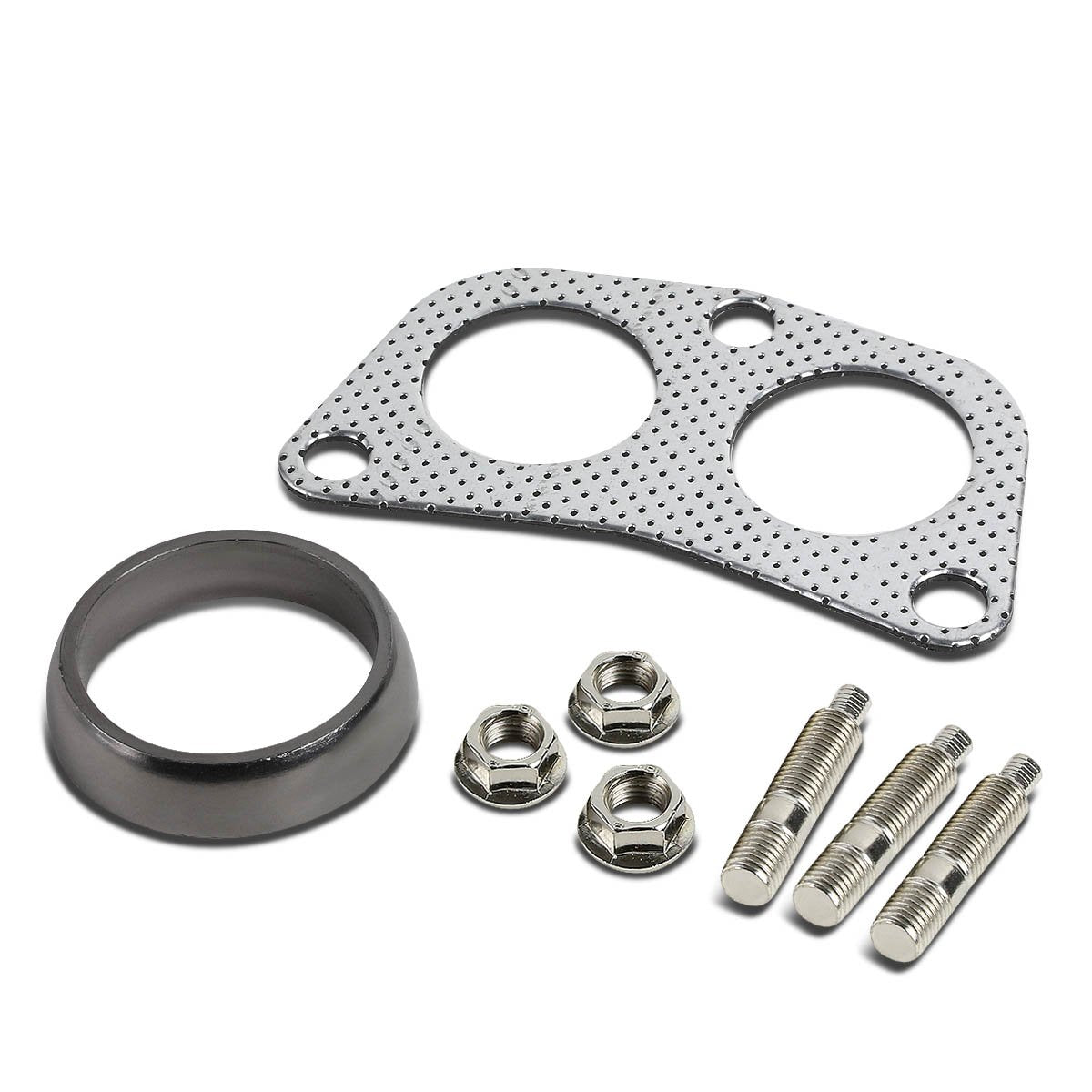 Dna Motoring Gkt-A-2-Dp-Dnt-Gpt-Kit Graphite Aluminum Gasket Plus Donut, Studs, Bolts Kit,Metallic