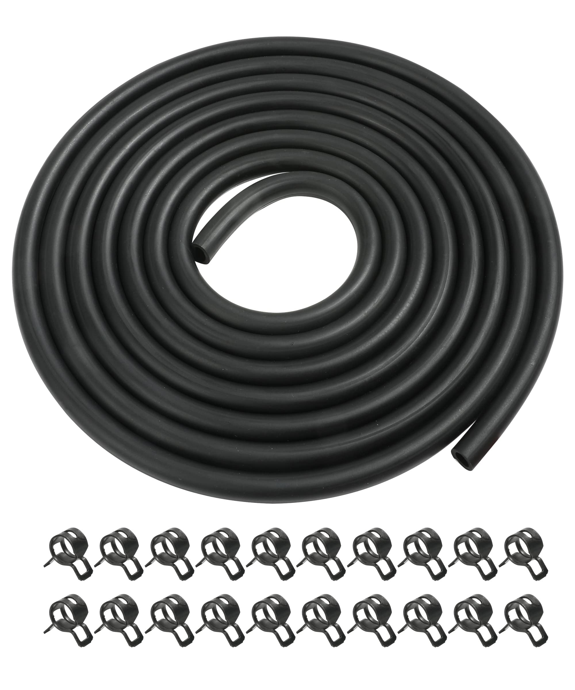 ESEWALAS 20pcs Fuel Line Kit - 9.85ft 1/4 ID Hose with 2/5 (11mm) Clamps for Motorcycle, Tractors
