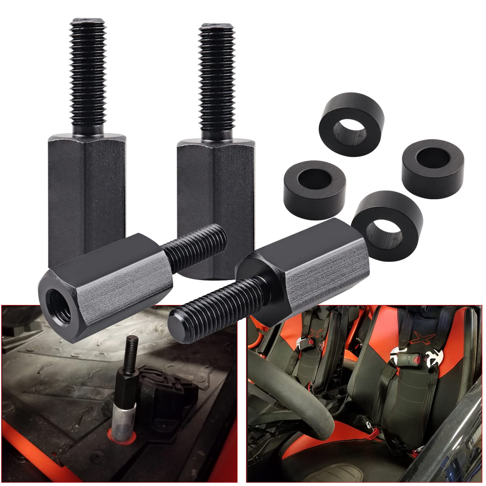 Chelhead Can-Am Maverick X3 Seat Riser Black Sold In 4 Pcs Fit For All Years, Lift Up Utv Seat To 0.5'' 1.5'' 2''