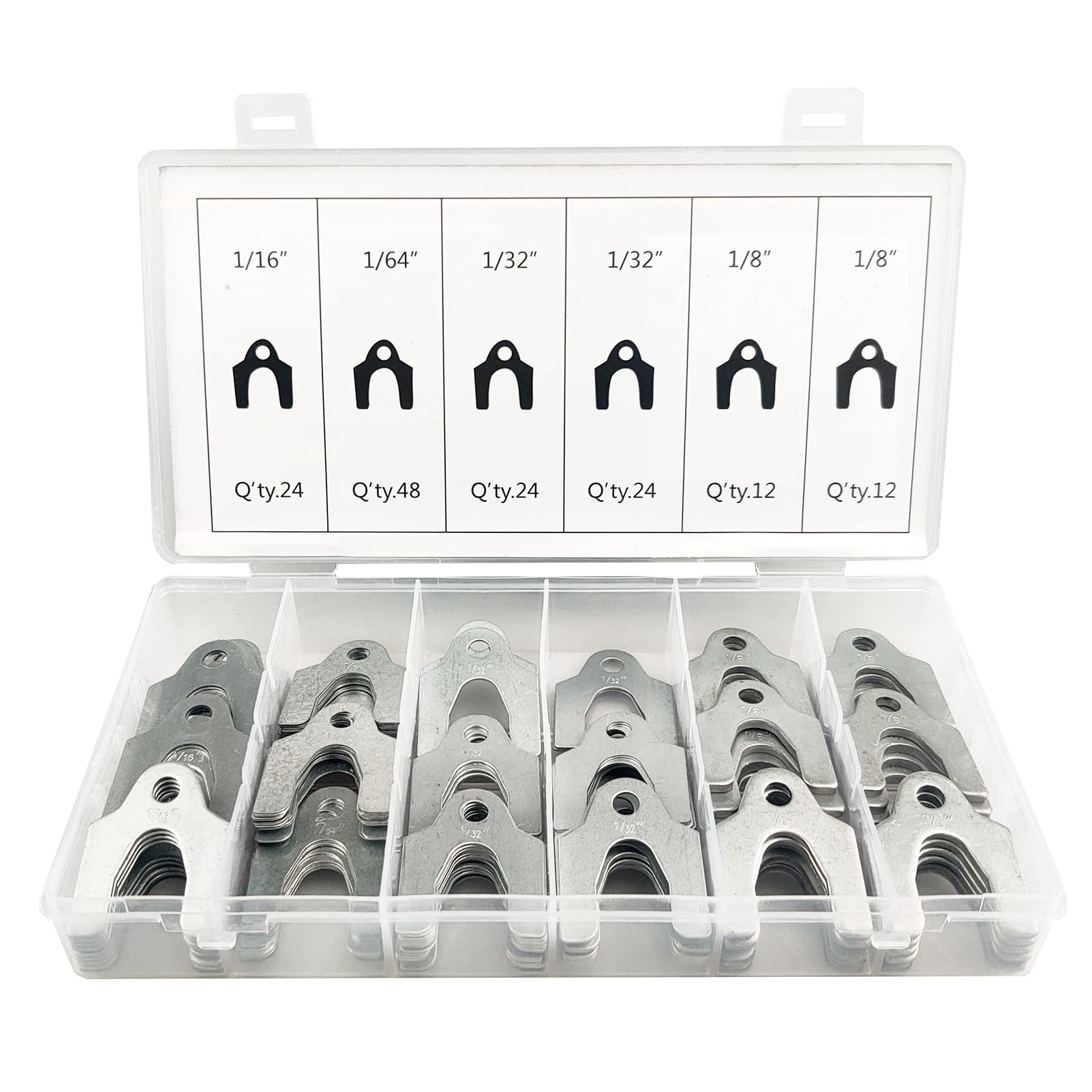 144 Pieces Auto Alignment Body Shim 1/16' 1/64' 1/32' 1/8' Alignment Shims Assortment Set