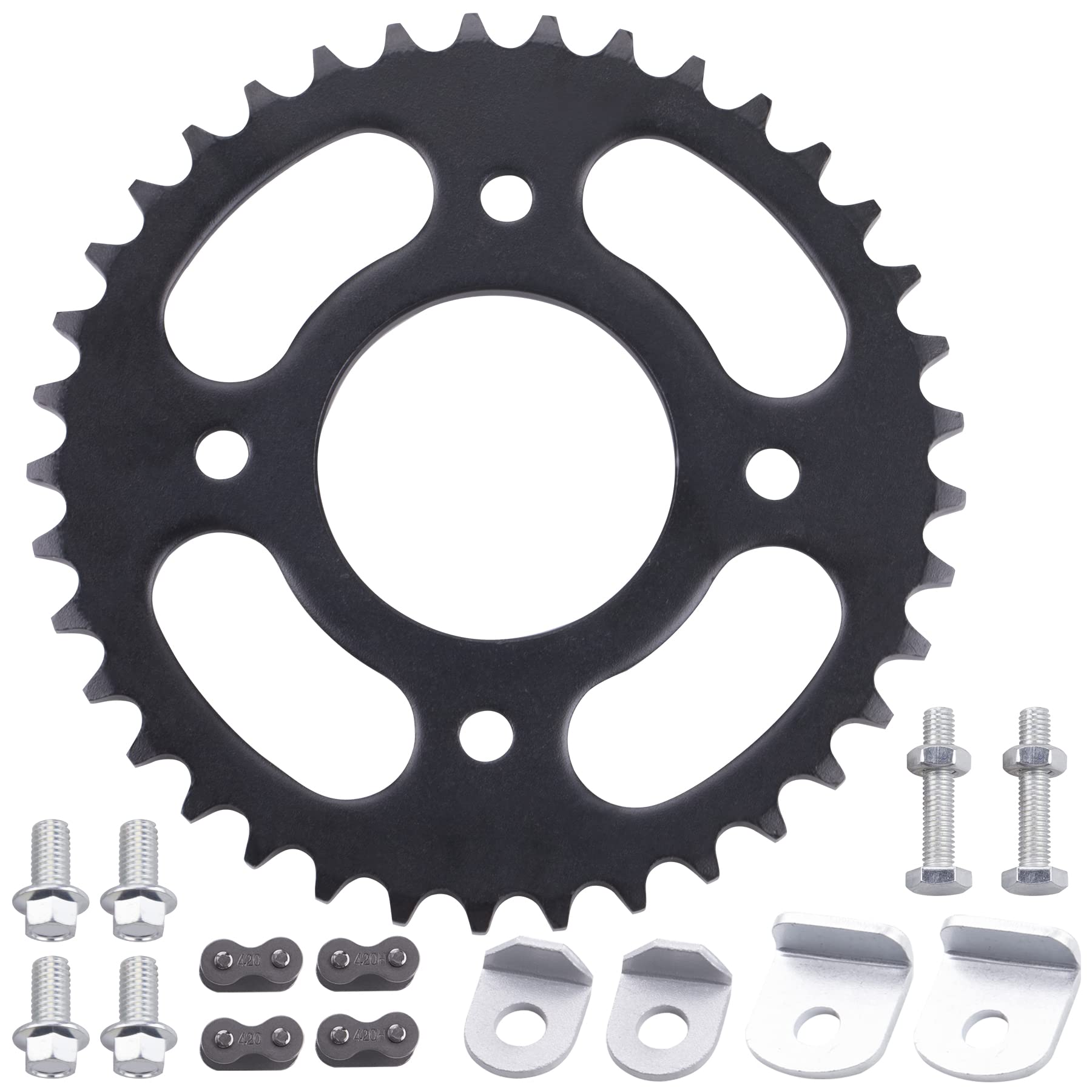 Mwmnun 420 Chain 37Tooth 58Mm Rear Drive Sprocket Cog Compatible With Taotao Ssr Taotao Coolster Crf50F Apollo Thumpstar Pit Pro Dirt Bike Black 50Cc 70Cc 90Cc 110Cc 125Cc 140Cc 160Cc