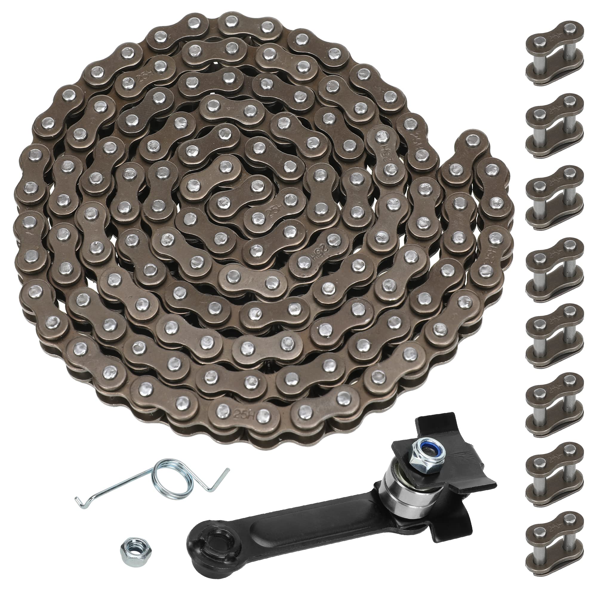 Grehua 25H Chain 132 Link Drive Chain Tensioner With Master Link For Razor Mx500 Mx650 Dirt Rocket Rsf650 Sx650 Sx500 Sx350 Mcgrath Electric Motocross Dirt Bike Xrf500 Mini Moto Motorcycle Heavy Duty