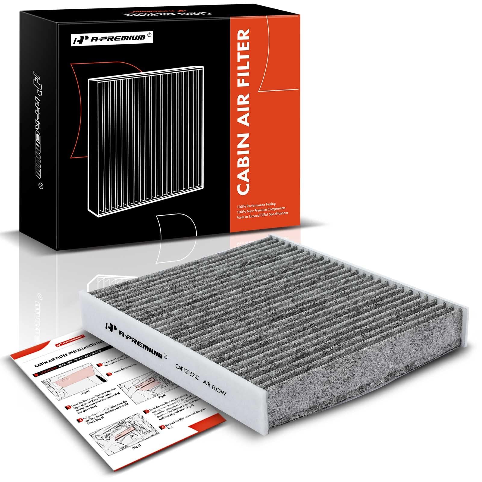 A-Premium Cabin Air Filter With Activated Carbon Compatible With Lexus, Toyota, Mazda Models - Avalon, Camry, Highlander, Corolla, Rav4, Prius, Sienna, Es300H, Nx250, Rx350, Rx450H
