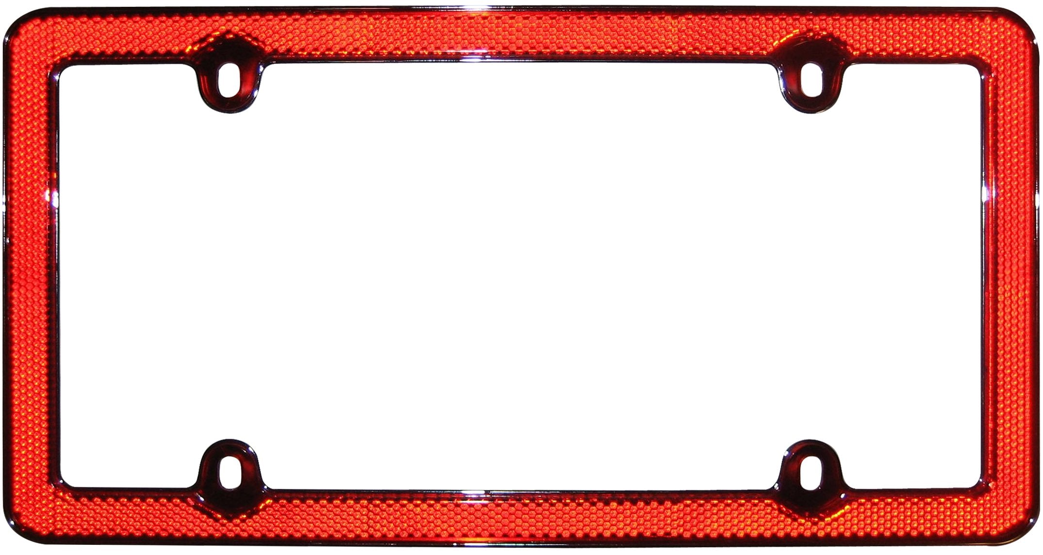 Cruiser Accessories 30436 Red Reflector Ii License Plate Frame, Red/Chrome