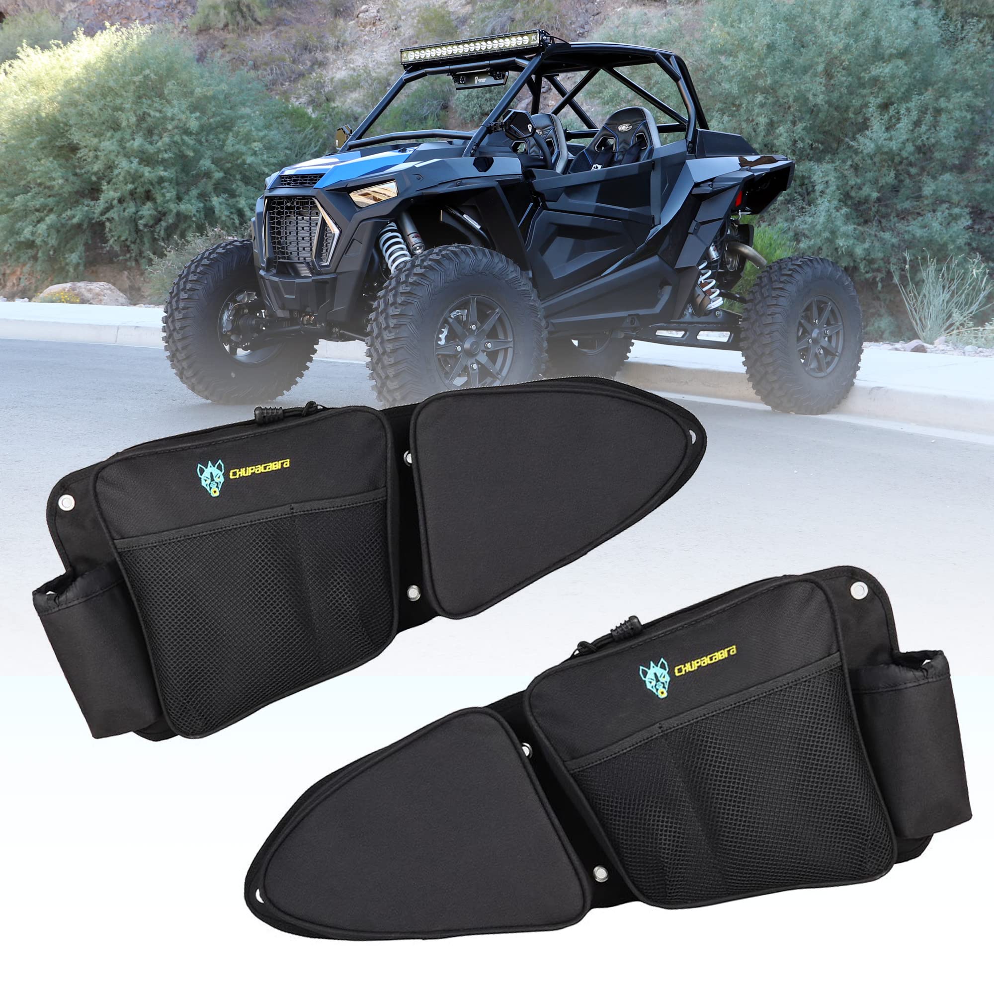 Rzr Side Door Bags, Chupacabra Offroad Front Door Side Storage Bag Set W/Knee Pad For 2014 2015 2016 2017 2018 2019 2020 Polaris Rzr Xp Turbo Turbo S 1000 S900 (Install Video Included)