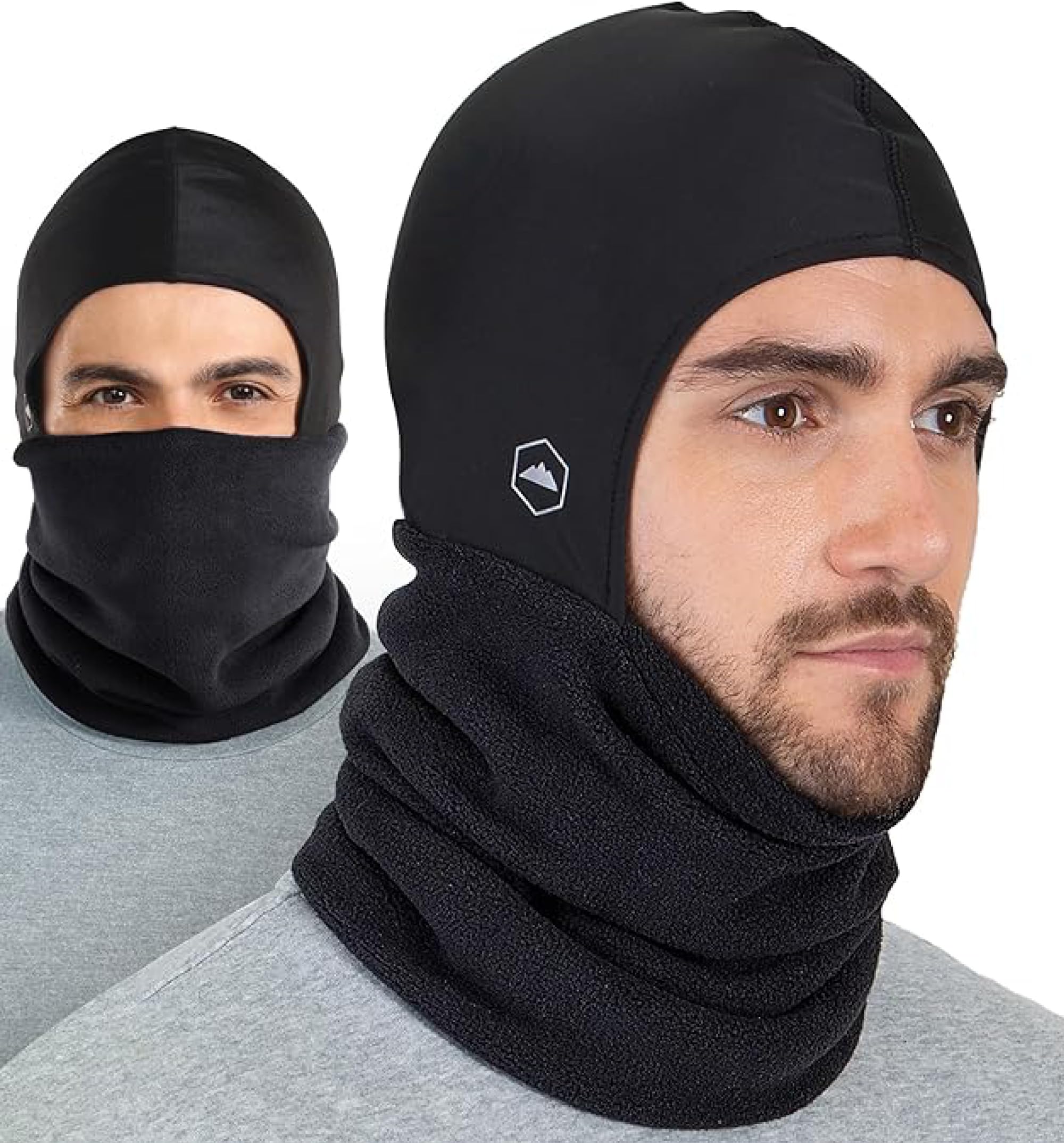 Tough Headwear Winter Neck Warmer Ski Mask For Men & Women, Winter Face Mask For Cold Weather, Motorcycle Helmet Liner - Black | Balaclava Style