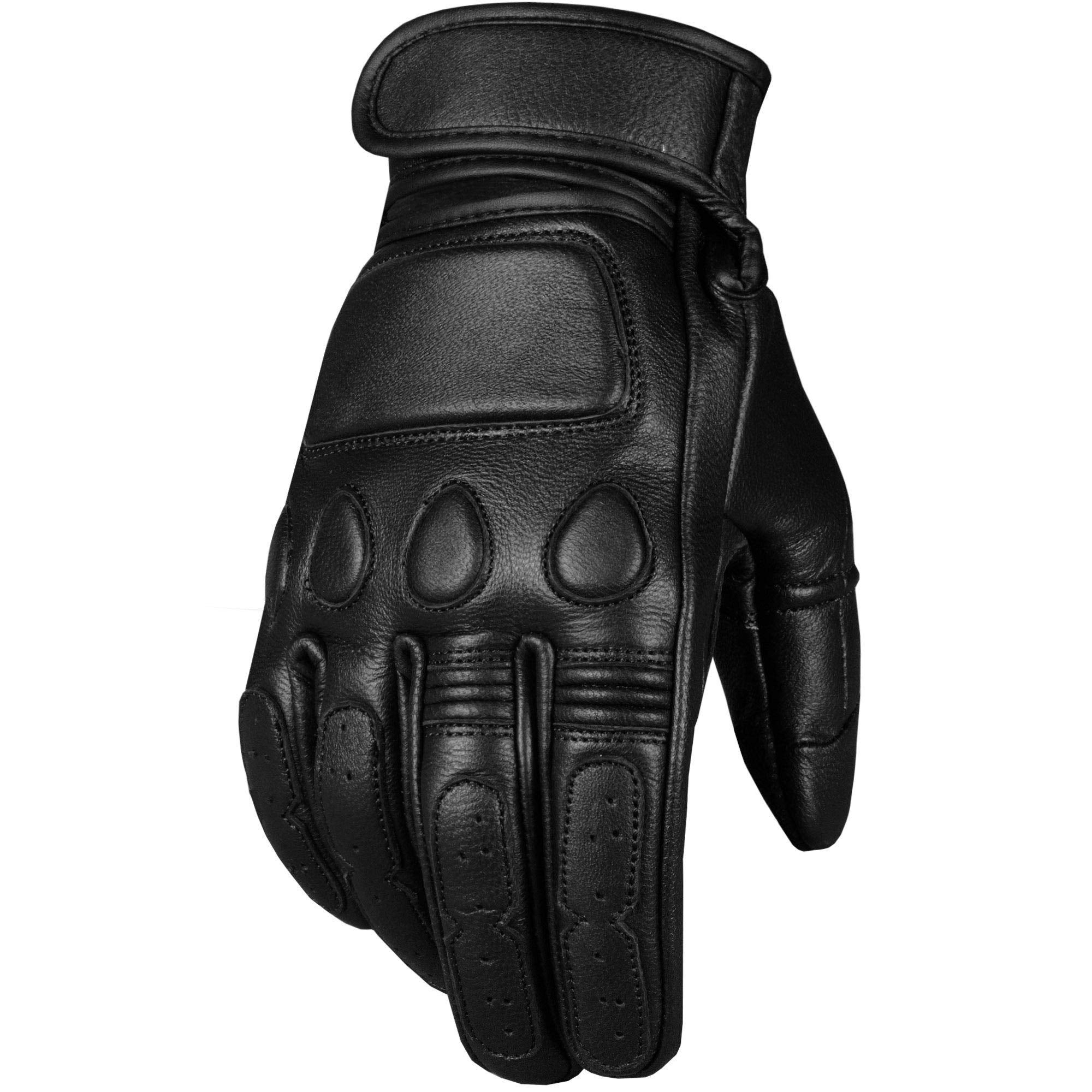 Jackets 4 Bikes Men'S Vintage Goatskin Leather Motorcycle Gloves Gel Padded Cruiser Street Riding Protective Racing Powersports L