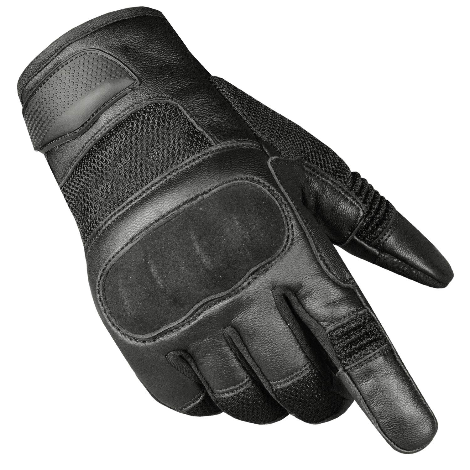 Jackets 4 Bikes Men'S Motorcycle Tactical Premium Goat Leather & Airmesh Biker Gloves