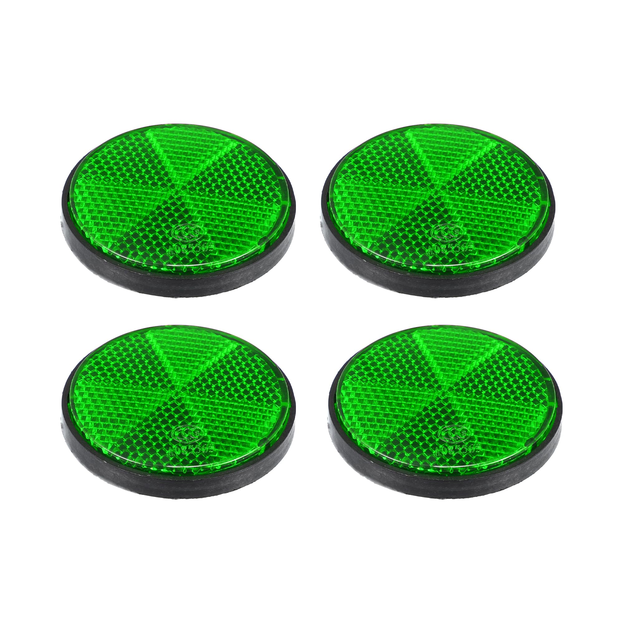X Autohaux 4Pcs M6X1.0 Green Plastic Universal Screw Mount Reflective Warning Reflector For Motorcycle Bike