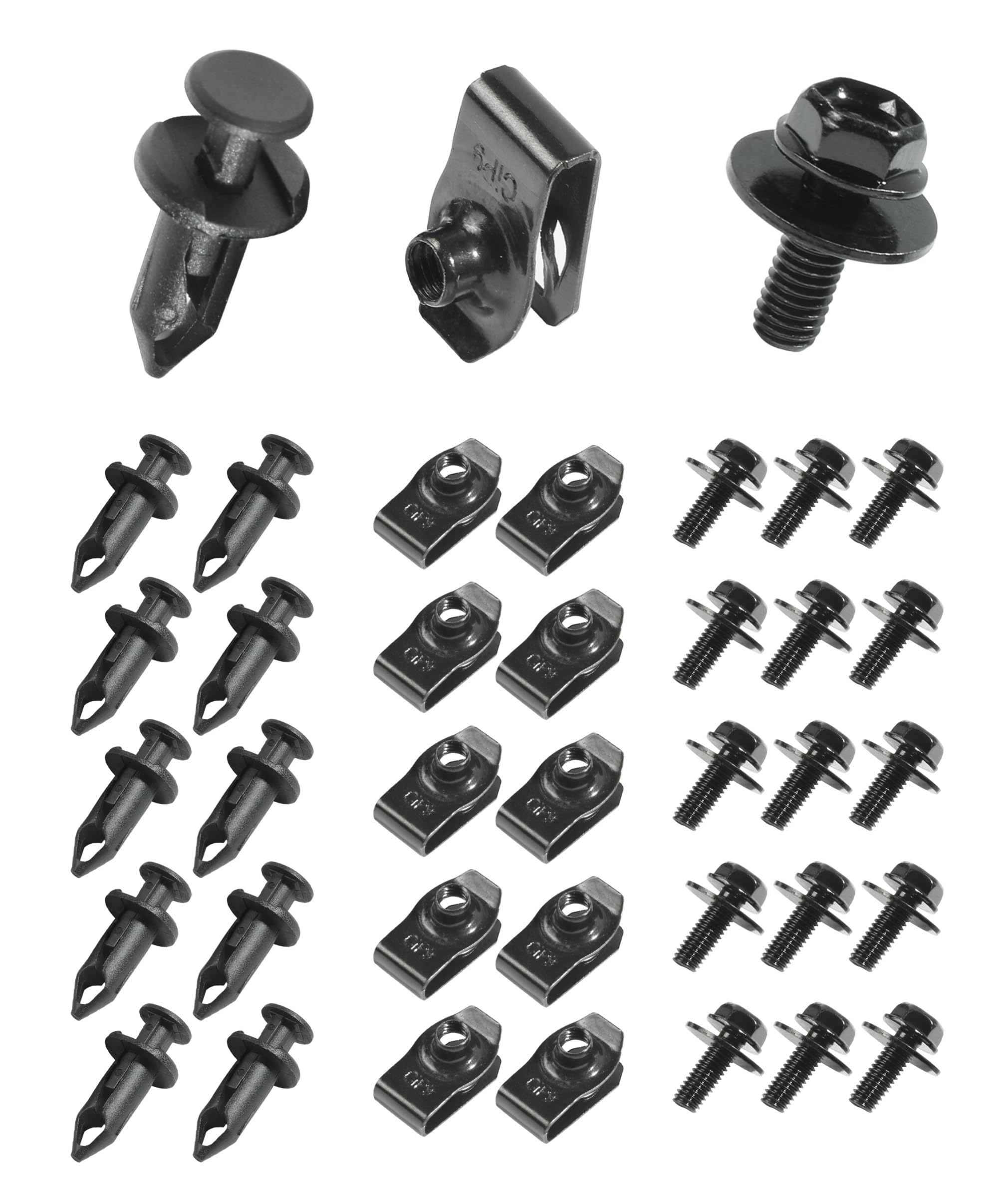 Zlirfy 35Pcs Engine Under Cover Splash Shield Guard Body Bolts Screws,Bumper Fender Liner Push Retainer Fastener Rivet Clips,Bumper Clips Extruded U-Nuts Kit,Replacement For G35 G37 Fx35 Fx45