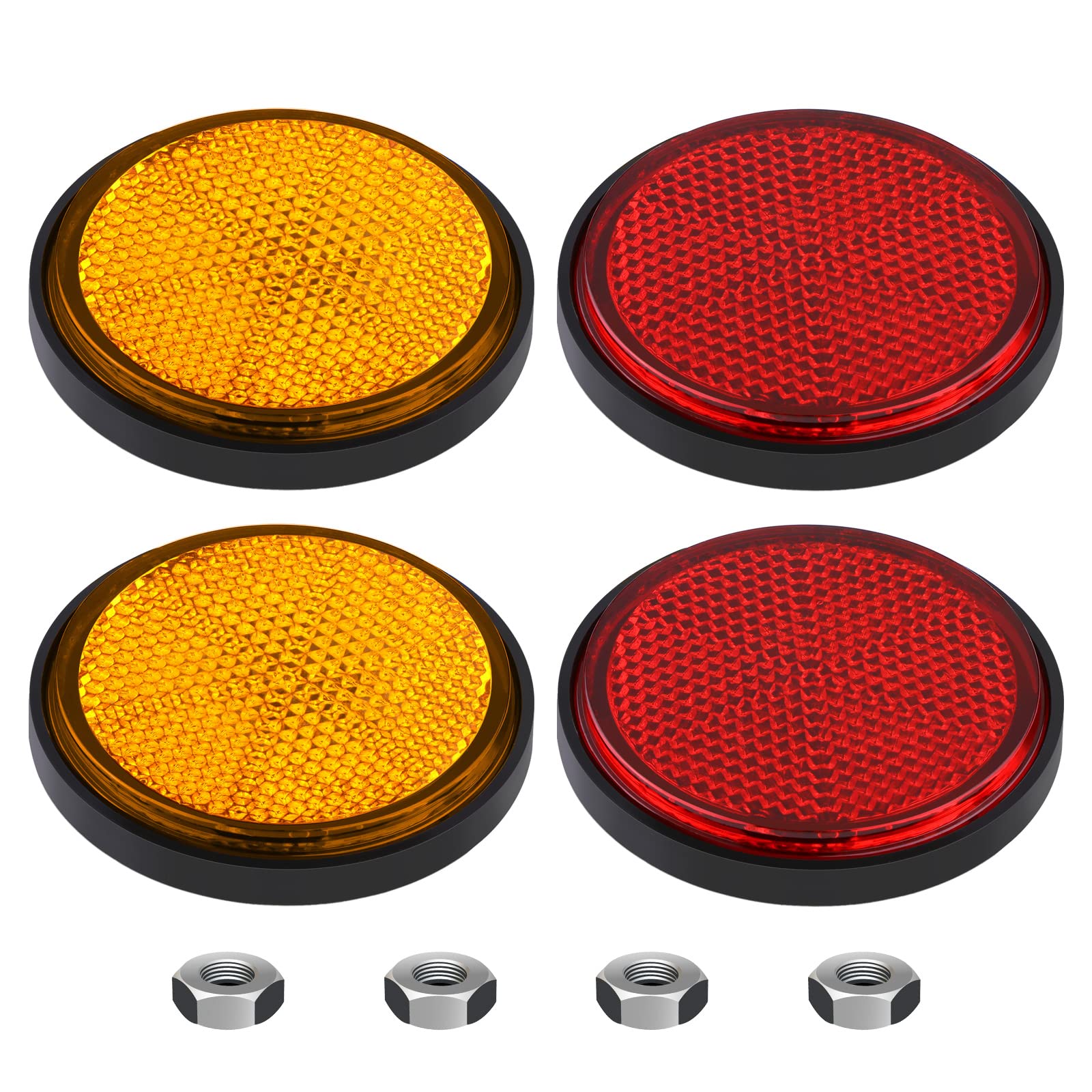 Gazechimp 2 Inch 55Mm Round Reflector, Side Marker For Motorcycle Atv Scooter Dirt Bike -