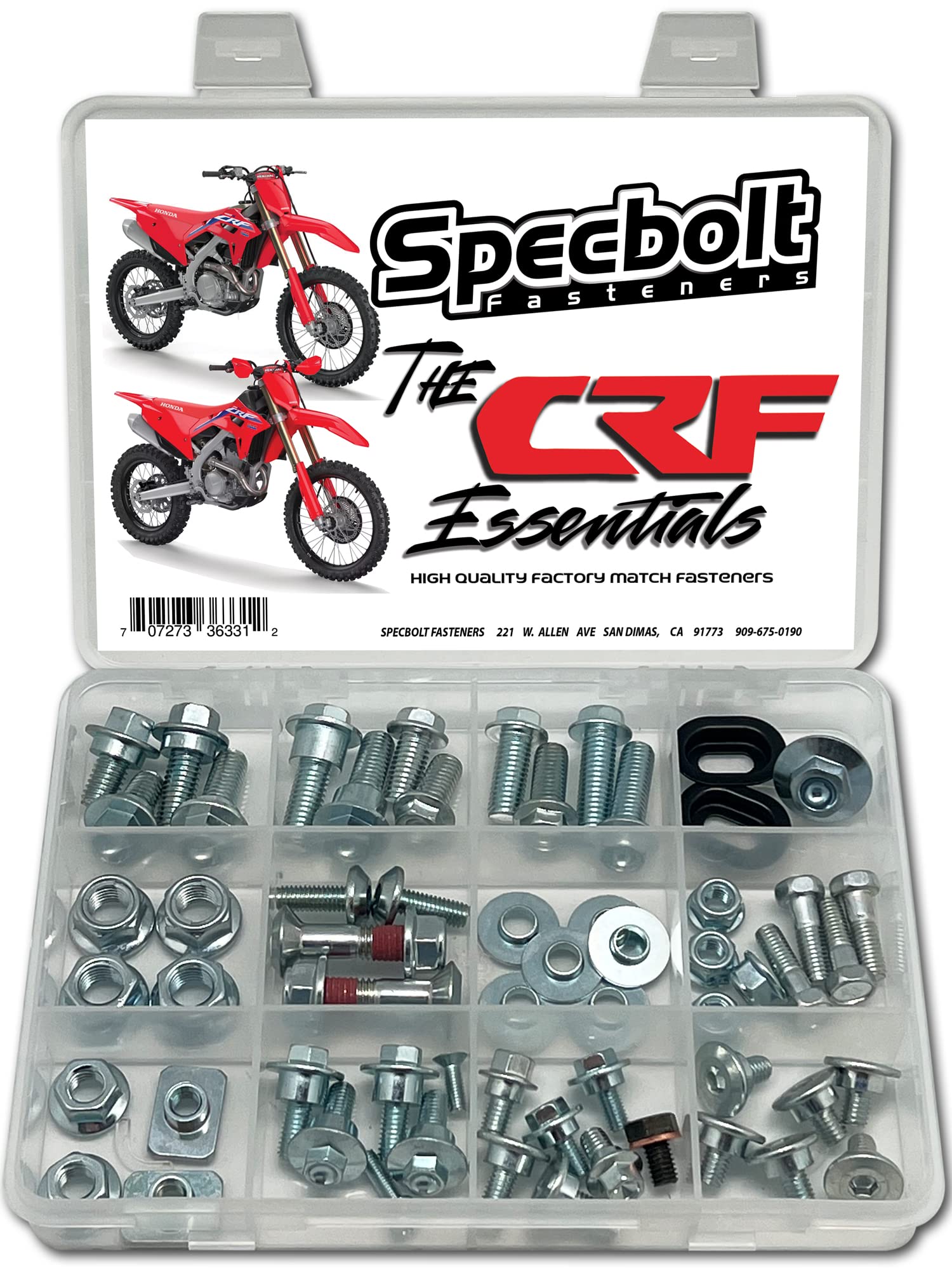 Specbolt Crf Essentials Track & Trail Bolt Kit Fits: All Honda Crf150R Crf250R Crf450R Kick Start Seat Subframe Fenders Brake Rotors Sprocket Fork Guards And Much More
