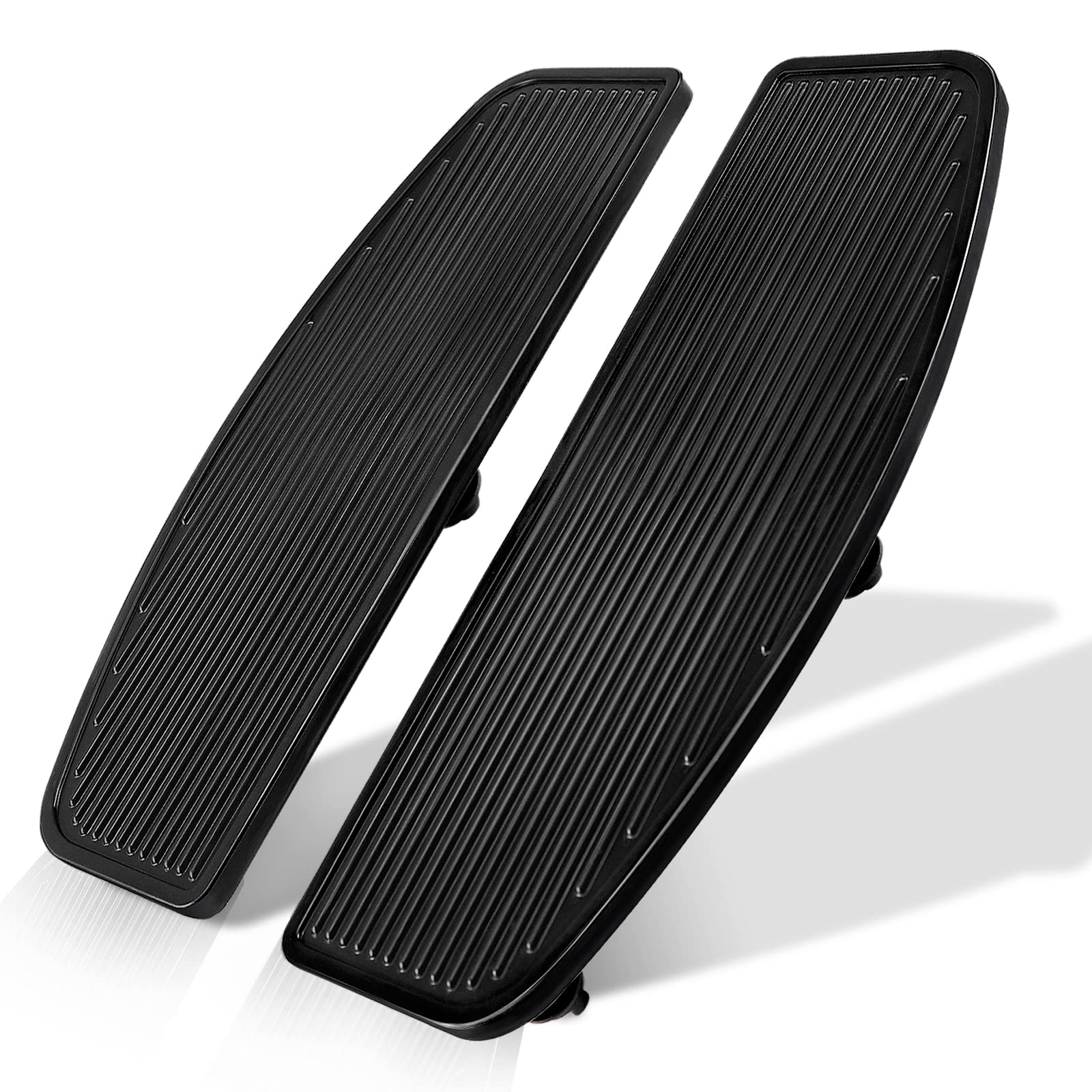 Eumti Motorcycle Front Rubber Driver Rider Insert Footboard Wide Foot Pegs Pedals Foot Boards Pad Compatible With Harley Touring Softail Road King Electra Glide 1986-Up