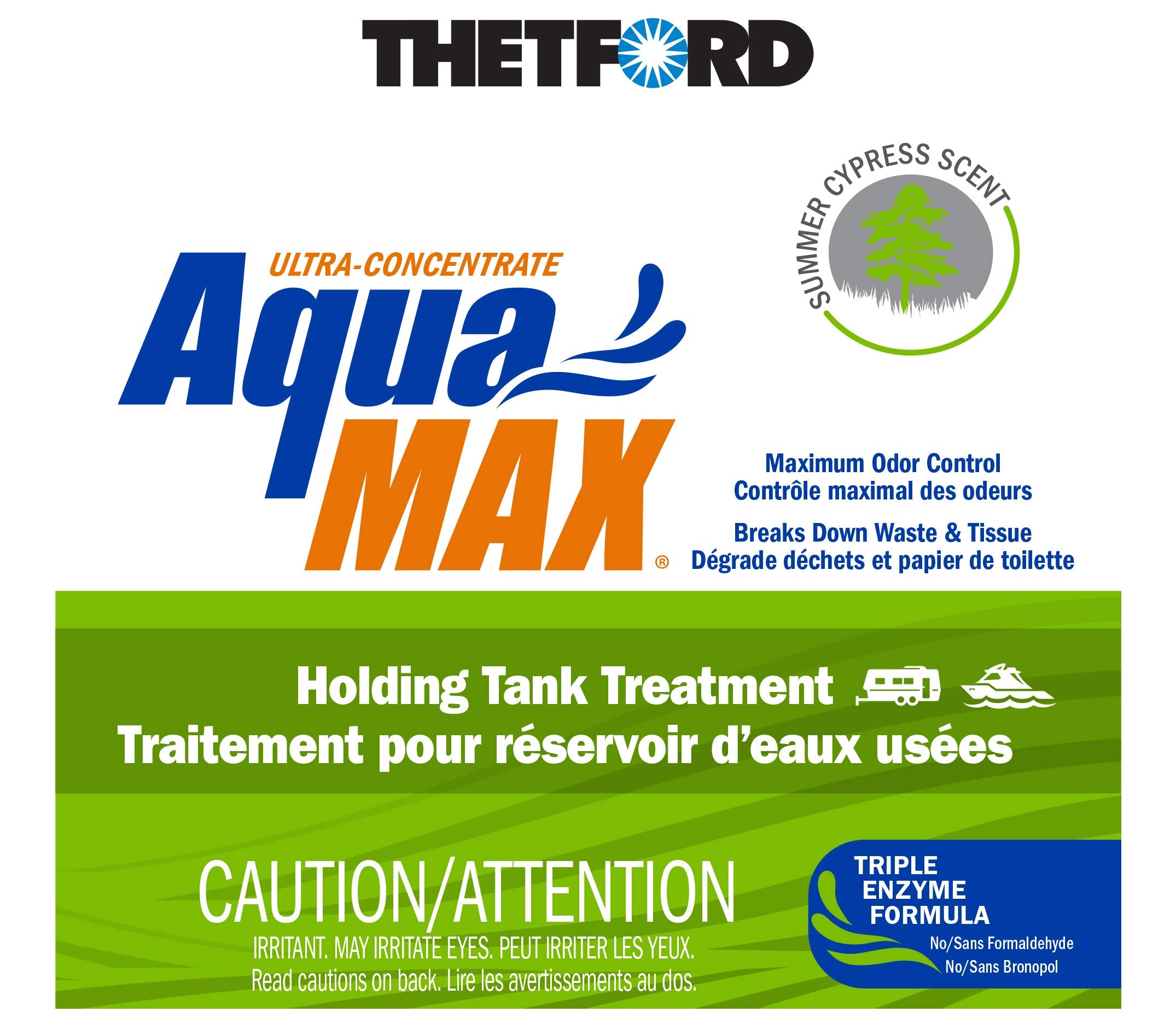 Thetford Aquamax Summer Cypress Scent Rv Holding Tank Treatment, Formaldehyde Free, Waste Digester, Septic Tank Safe, 5 Gallon Bottle (96754)
