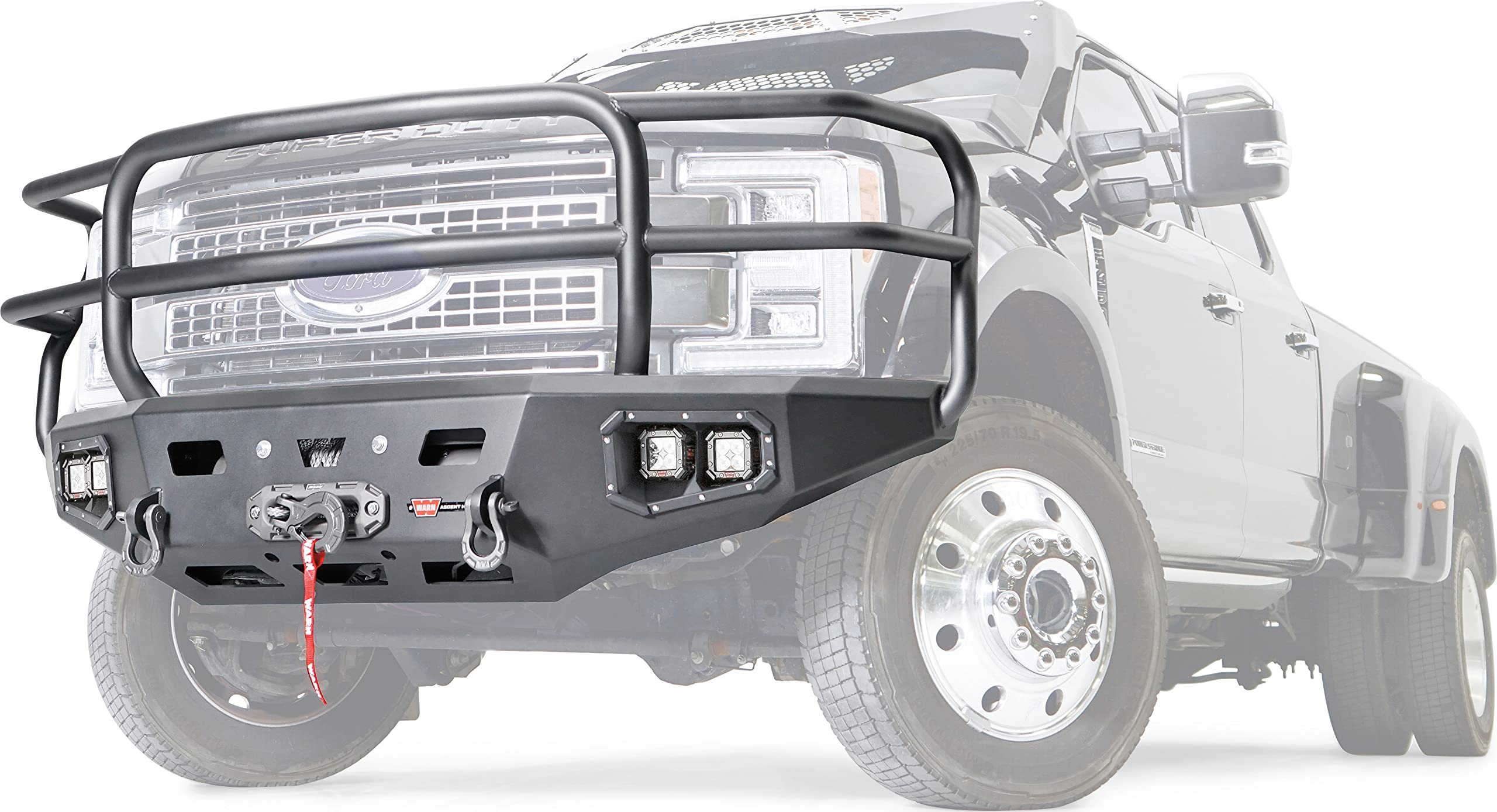 Warn 107182 Ascent Hd Front Bumper With Full Grille Guard, Fits: Ford Sd F450 & F550 (2017-2021)