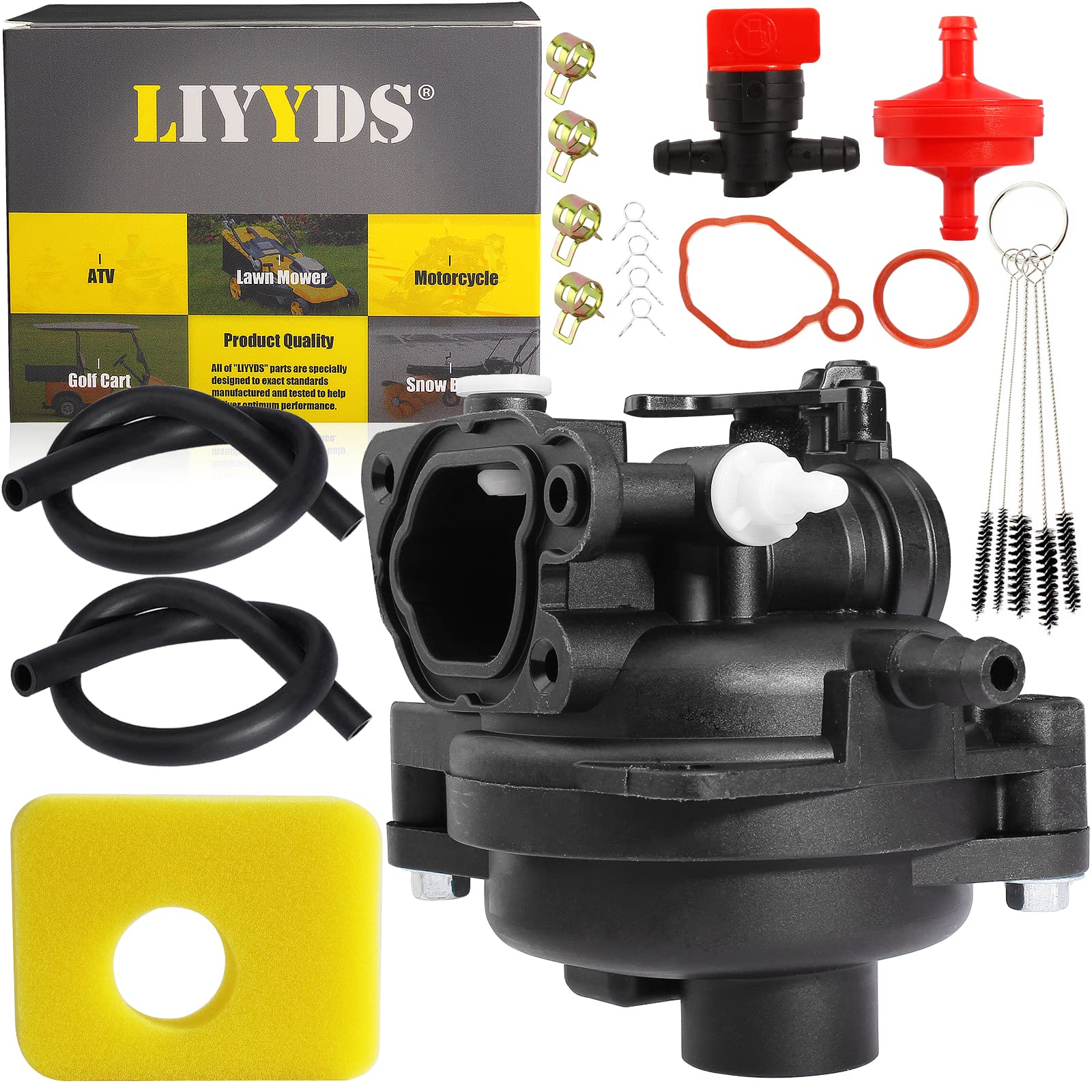 Liyyds 799583 Carburetor Kit Compatible With 590556 591109 591160 591979 593261 595656 798674 300E 450E 500E 550E 550Ex 08P500 08P502 09P602 09P702 Lawnmower