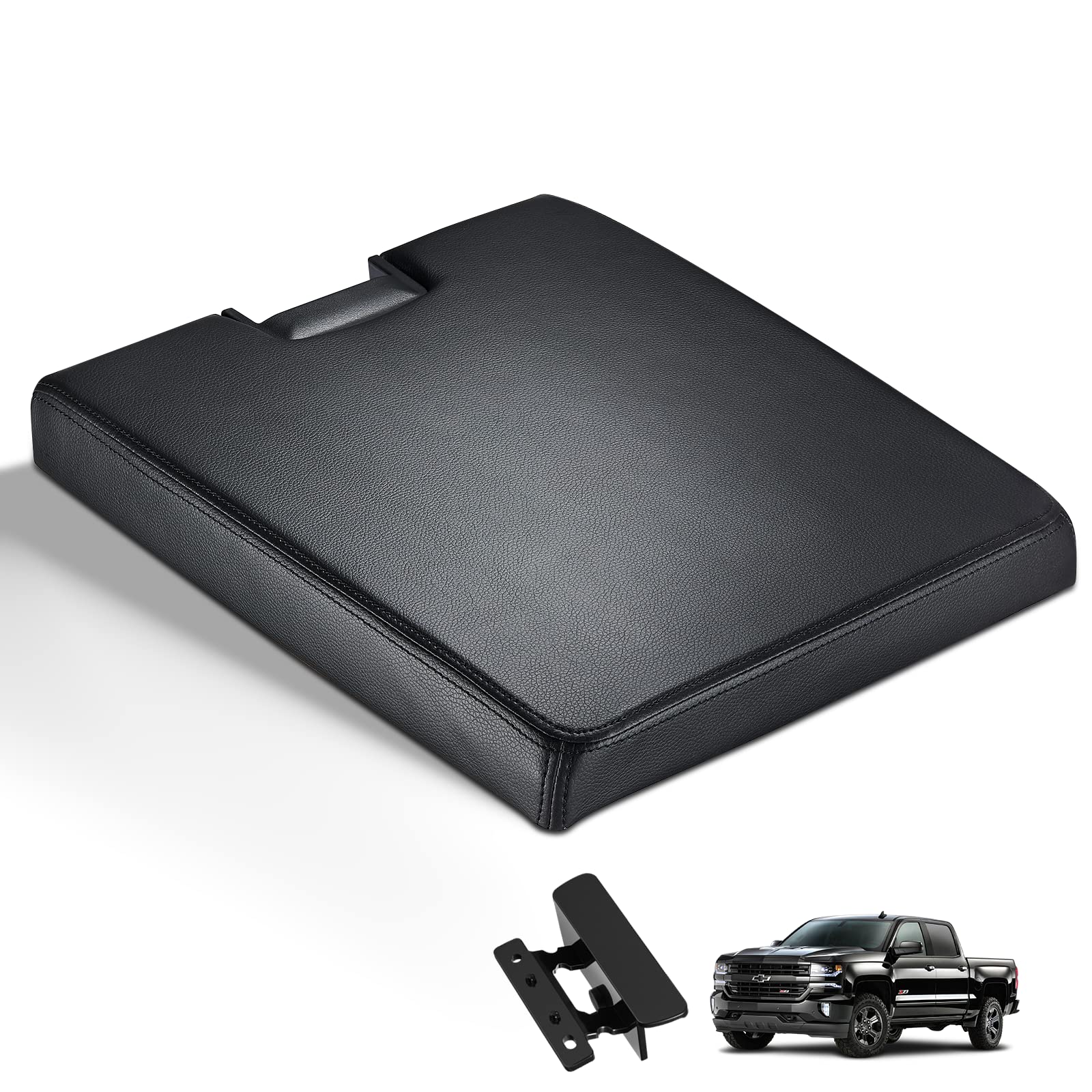 Bdfhyk Center Console Lid Replacement Kit Compatible With Chevy Avalanche Silverado Suburban, Tahoe Gmc Sierra Yukon For 924835, 20864151, 20864153, 20864154, 924-835 (Black)