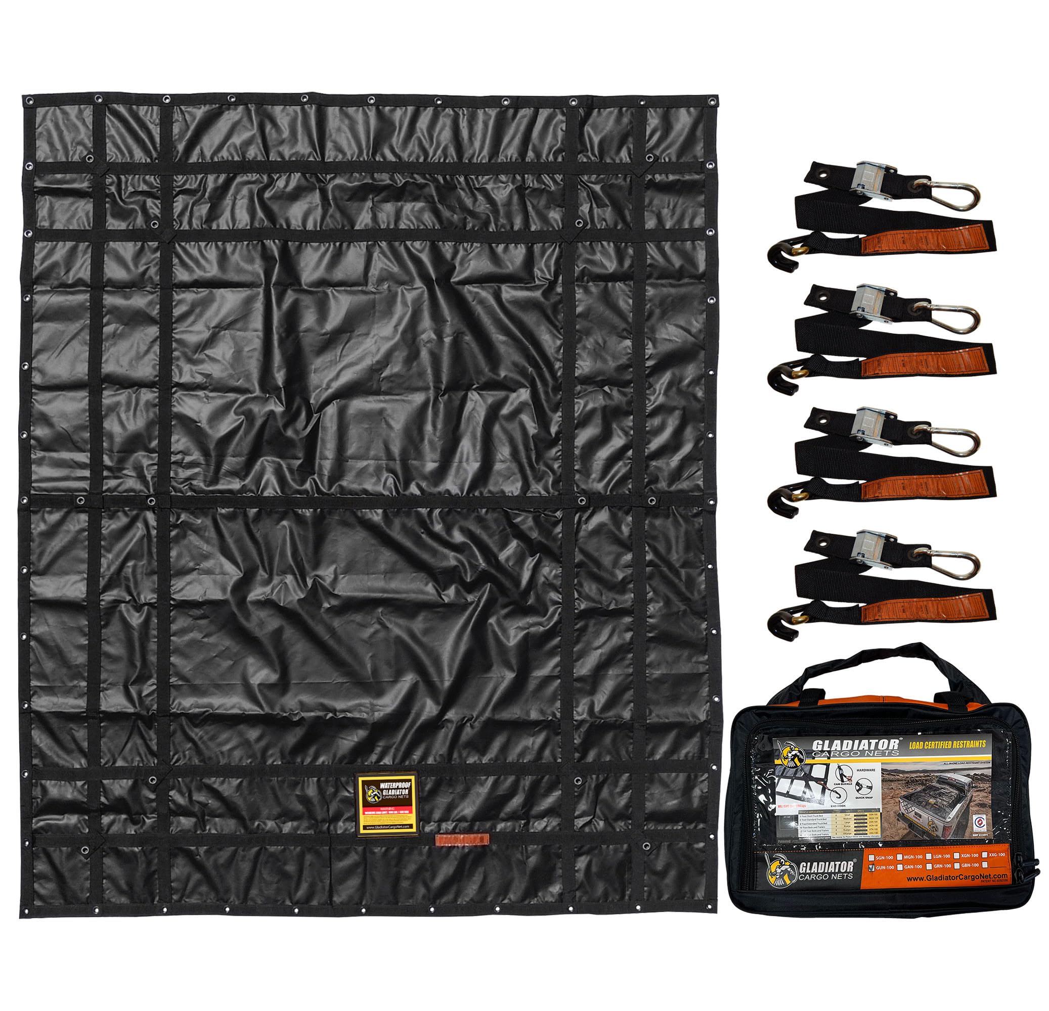 Waterproof Gladiator Cargo Net- Heavy Duty Truck Cargo Net Tarp (Mgw-100) Medium: 6.75' X 8'