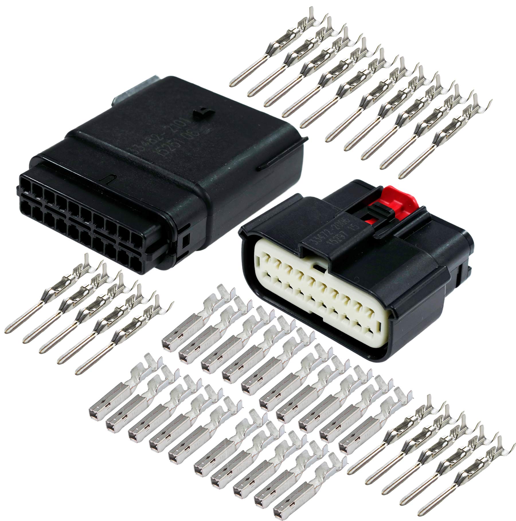 Molex 20 Pin Wire Connector, Harley Black Waterproof, Sealed Kit, Mx150 W/Cpa